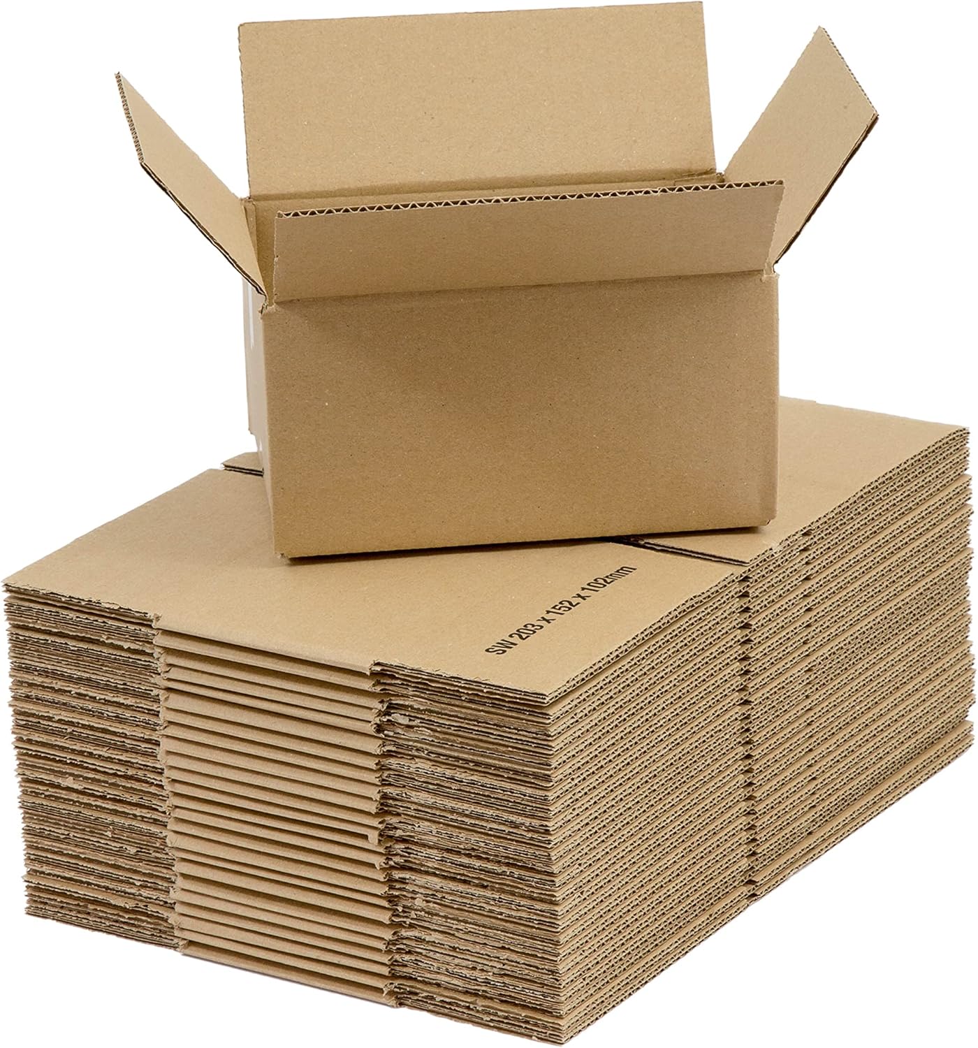 Cajas de envío de cartón de una sola pared 203x152x102mm (8x6x4″) Paquete de 25 cajas