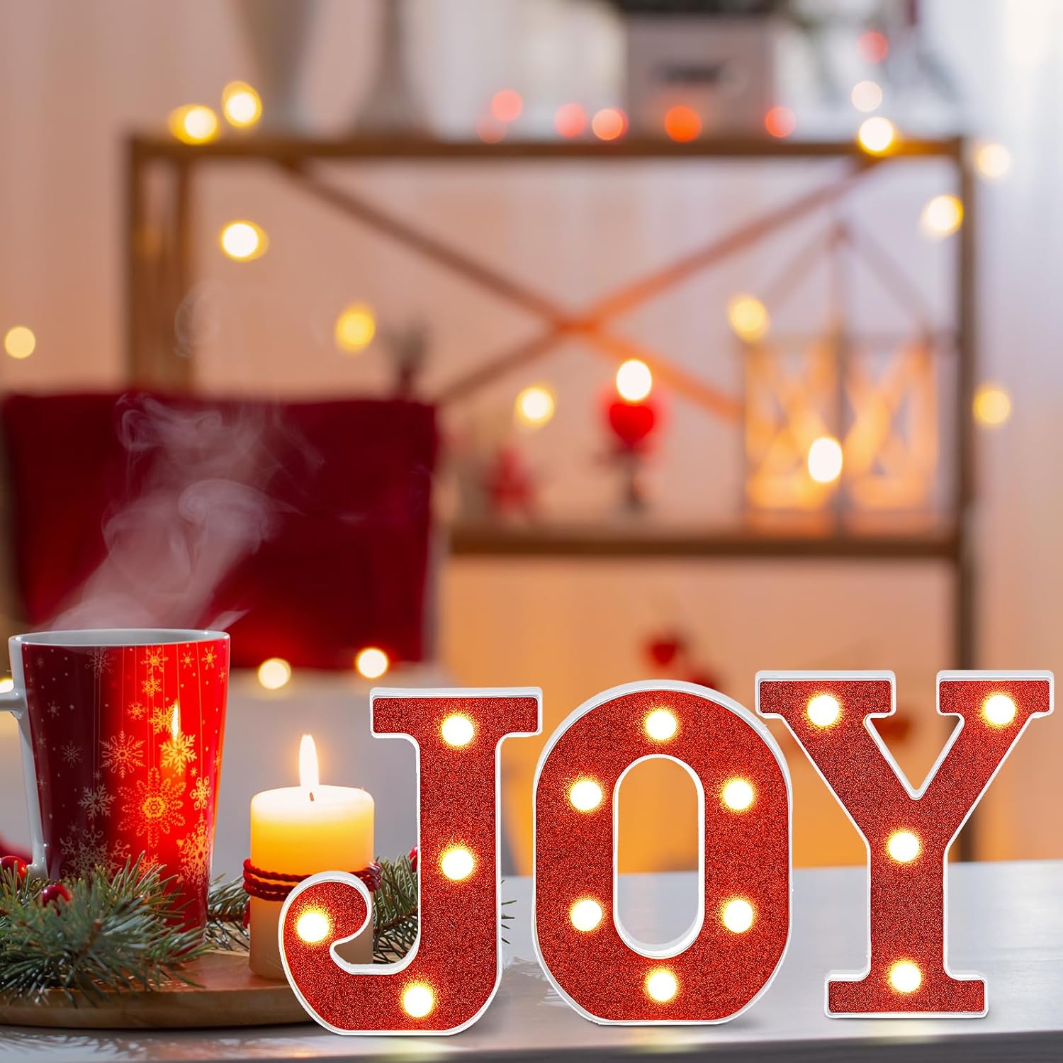 3 letras con luces LED de Navidad, letreros luminosos de neón con purpurina, letras del alfabeto, letras decorativas de marquesina, alimentadas por