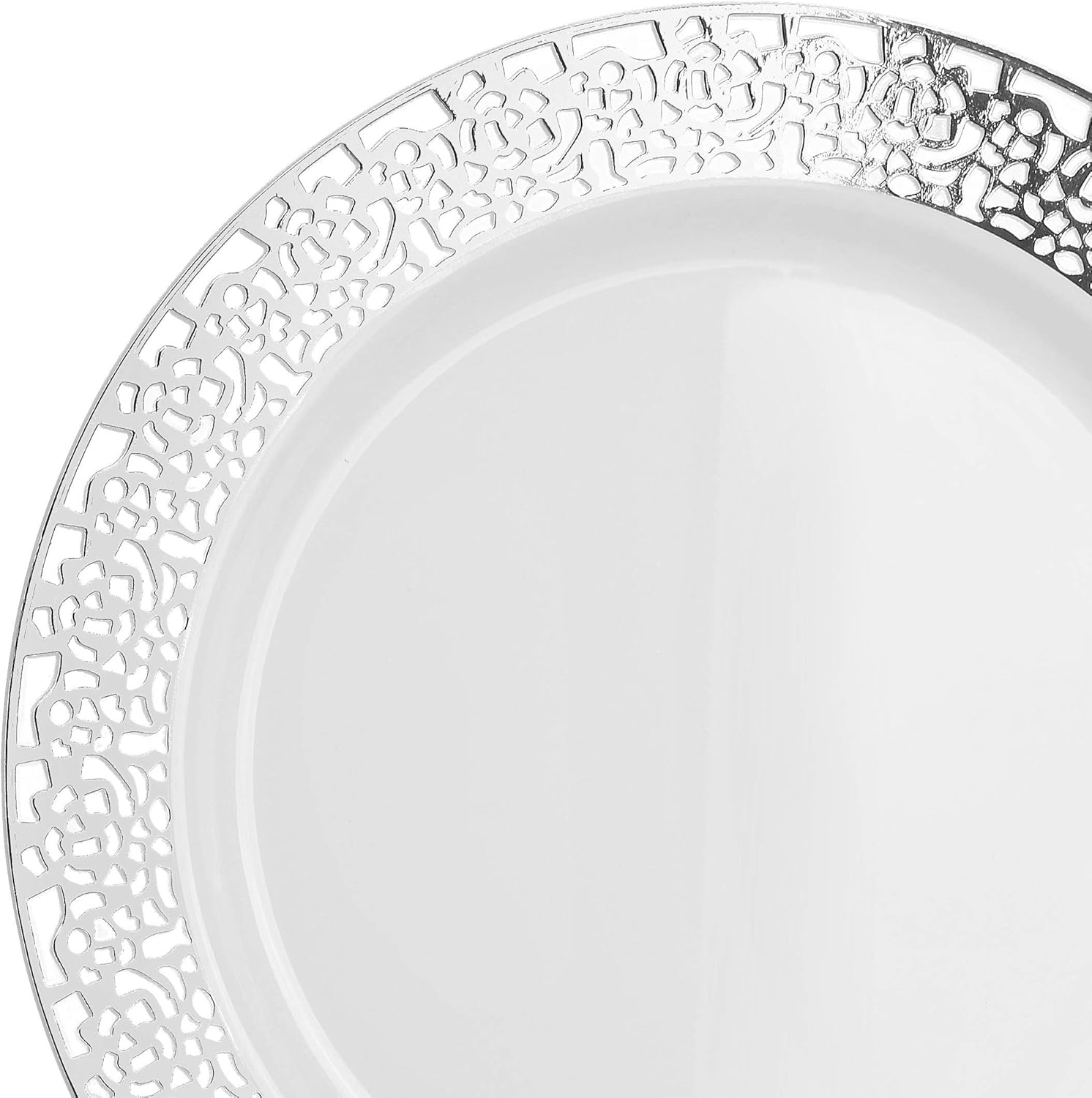 Ocasiones- Juego de 120 platos de plástico desechables  platos de cena 60 x 10.25 pulgadas + plato de ensaladapostre de 60 x 7.5 pulgadas