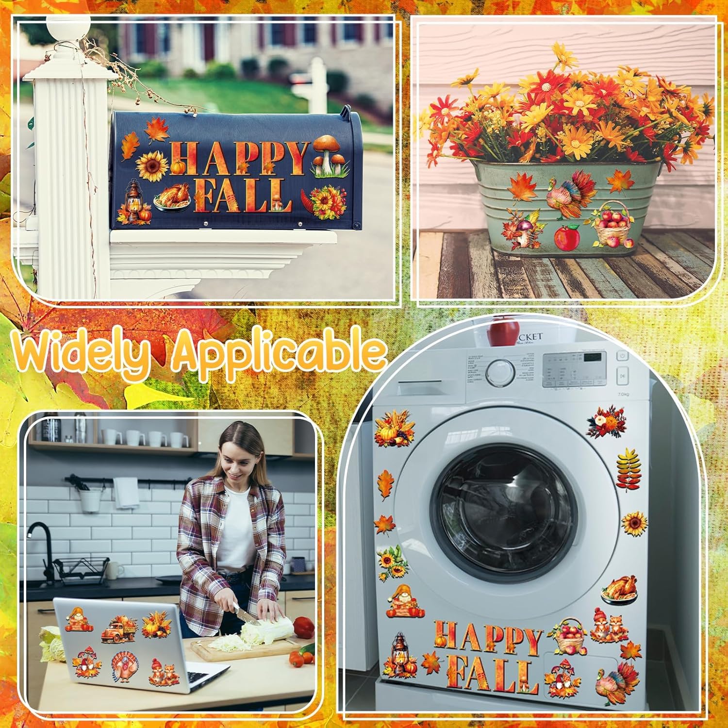 29 piezas de imanes de otoño retro para el día de Acción de Gracias, refrigerador magnético de bienvenida para el otoño, decoración de otoño para