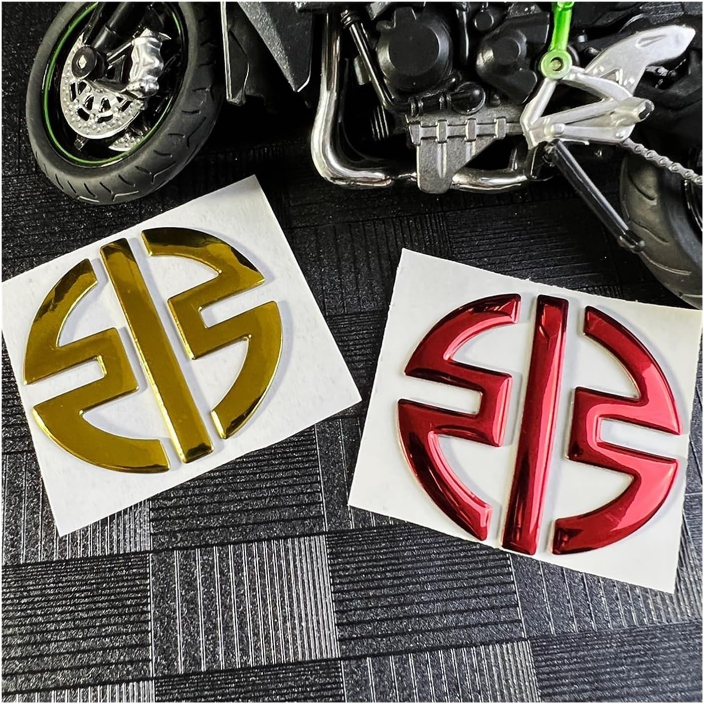 Calcomanías 3D con logotipo de motocicleta, paquete de 4 calcomanías de carenado, logotipos de tanque para Kawasaki Ninja H2R Z125 Z400 Z650 Z800