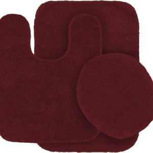 Better Home Style Juego de 3 alfombras de baño, tapete de contorno y cubierta de tapa, antideslizante, con parte trasera de goma, color liso Better Home Style Juego de 3 alfombras de baño, tapete de contorno y cubierta de tapa, antideslizante, con parte trasera de goma, color liso