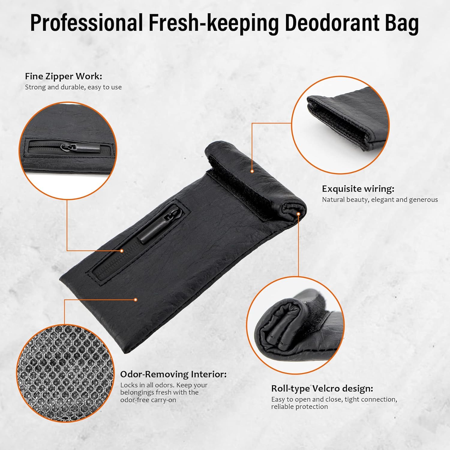 SPIPER Bolsa a prueba de olores, bolsas a prueba de olores, bolsa de cuero para tabaco de 8.3 x 3.1 pulgadas, bolsa impermeable a prueba de olores,
