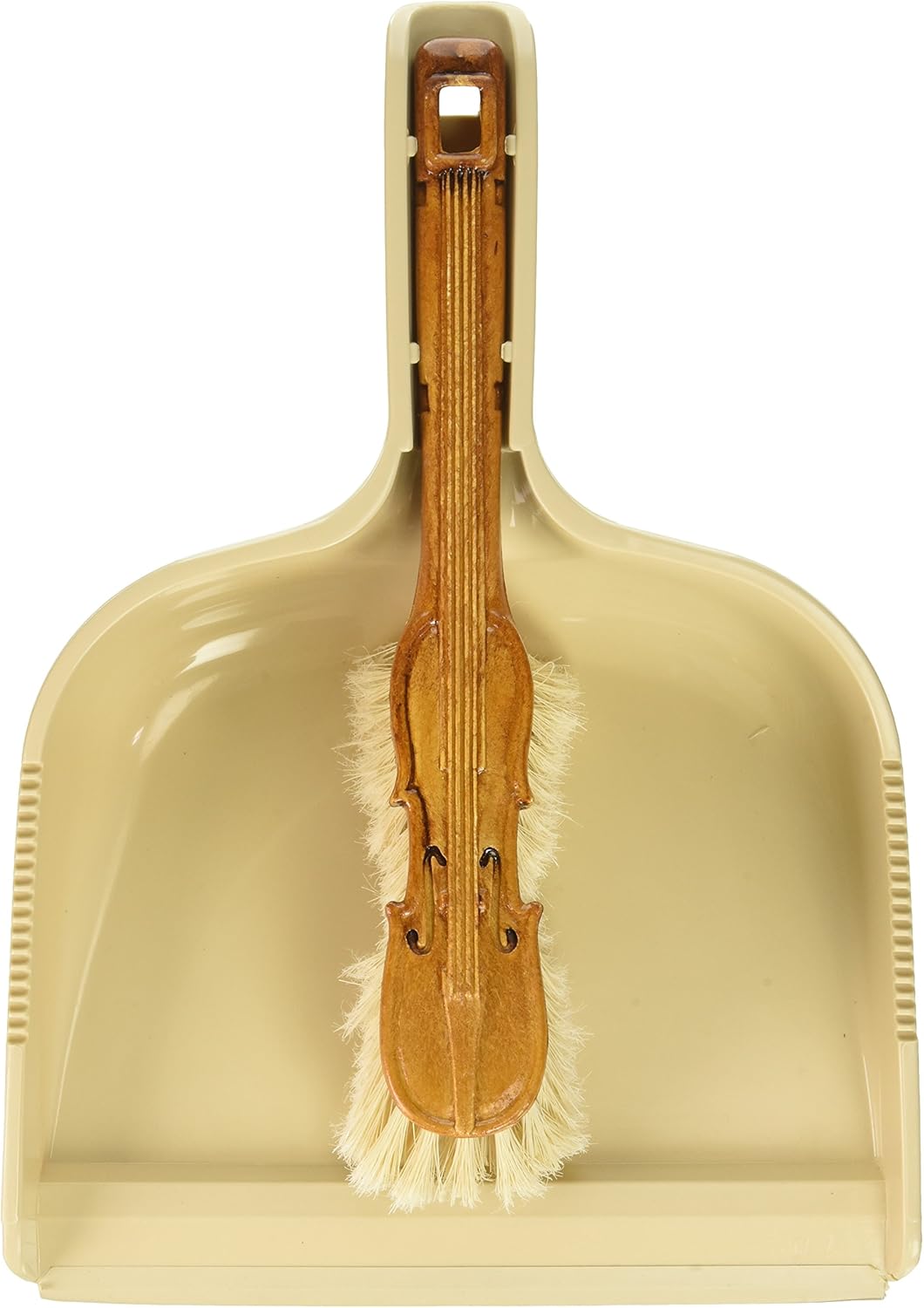 Uniware Juego de pinceles únicos con forma de recogedor y violín, beige, hecho en Italia, 1 juego