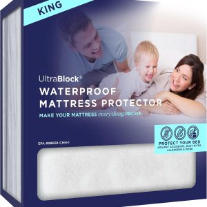 Protector de colchón impermeable UltraPlush Premium Funda muy suave y silenciosa Protector de colchón impermeable UltraPlush Premium Funda muy suave y silenciosa