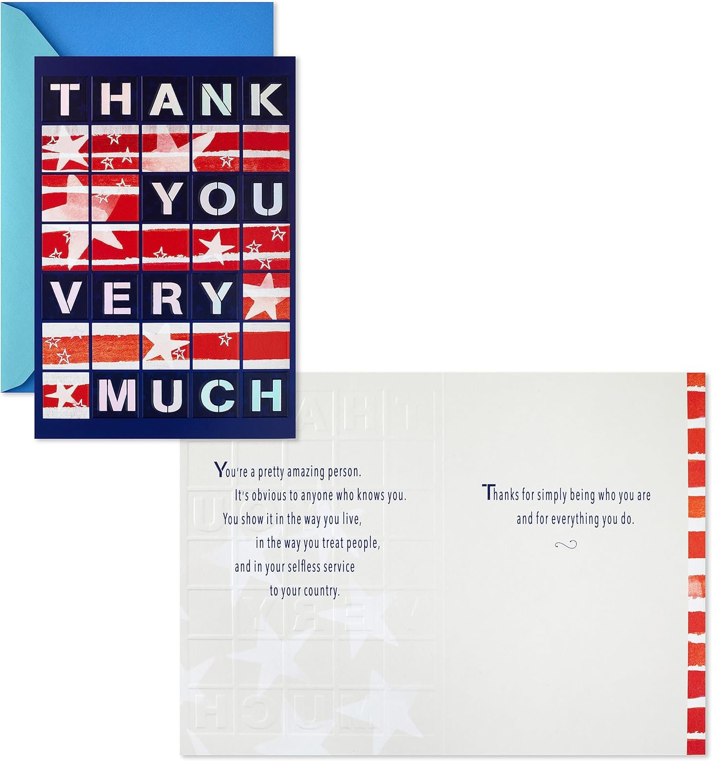 Hallmark Paquete de 3 tarjetas de agradecimiento militares, tarjetas del día de los veteranos (protege y sirve)