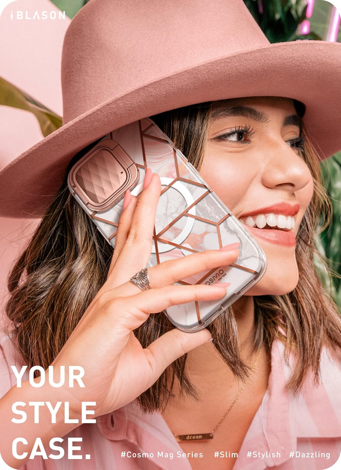 i-Blason Cosmo Mag – Funda para iPhone 15 Pro con soporte para cámara, compatible con MagSafe Funda protectora delgada y elegante de cuerpo completo