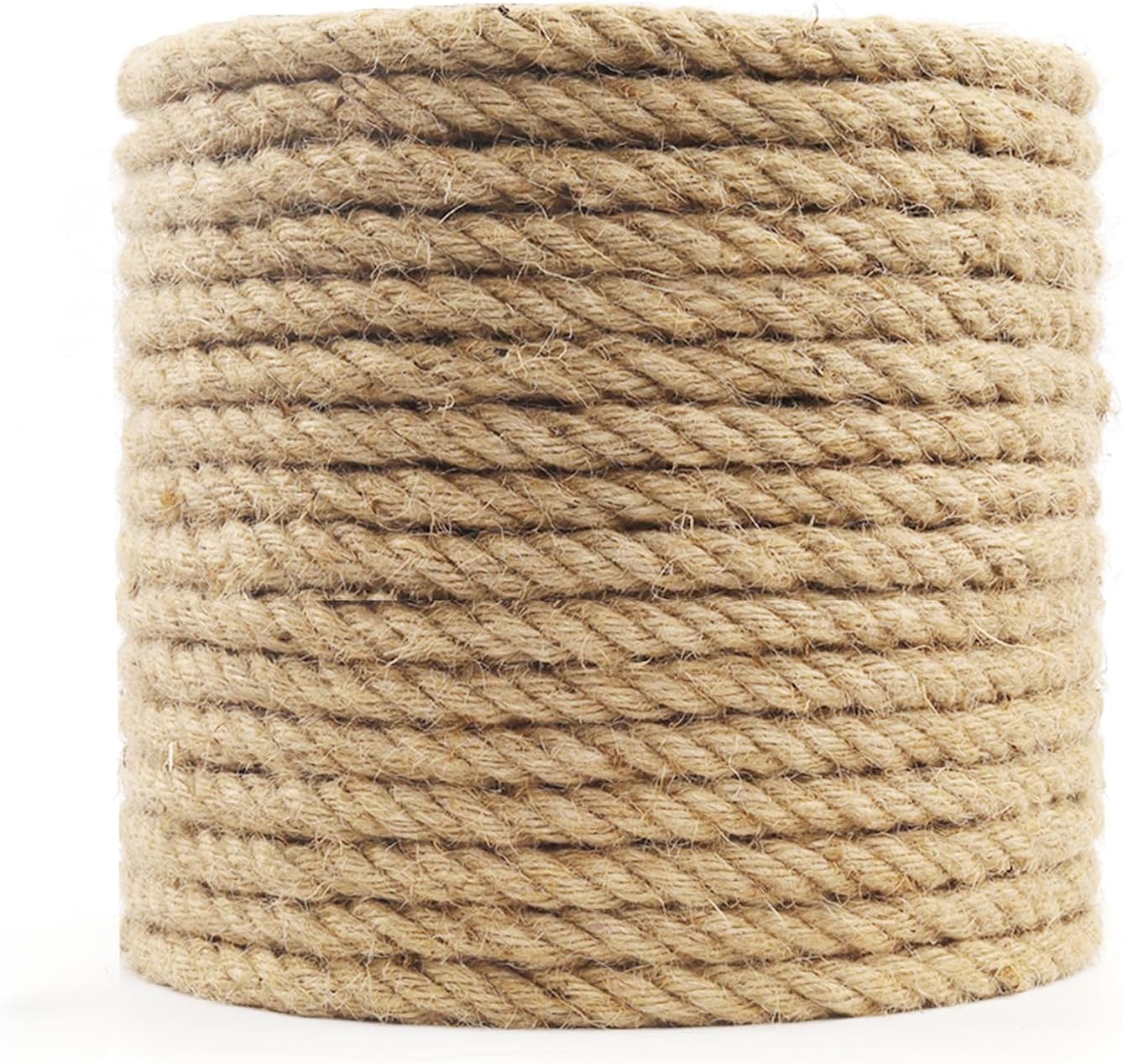 Cuerda de yute de 82 pies, cuerda de yute resistente, cuerda de cáñamo natural, cuerda de sisal resistente para artes, manualidades, envoltura de