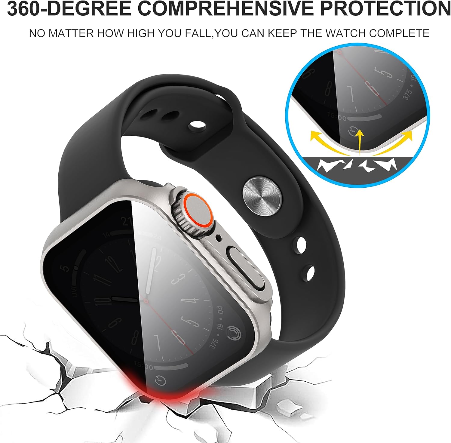 Suoman Funda protectora de pantalla de privacidad para Apple Watch Series 987 de 1.772 in, parece una funda ultraprotectora Funda protectora de
