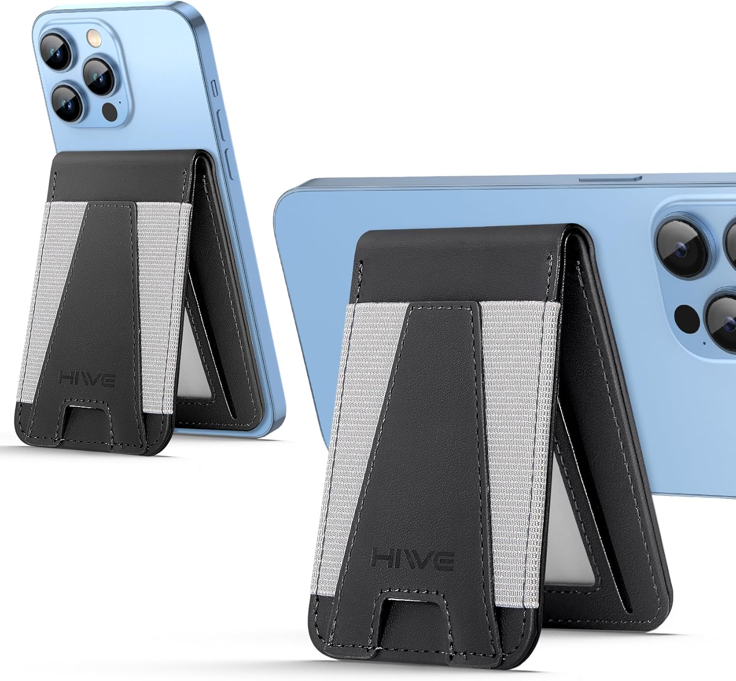 Cartera magnética para Apple Magsafe, diseñada para cartera MagSafe, cartera magnética de cuero Eiffel-Tower con soporte ajustable para iPhone 15