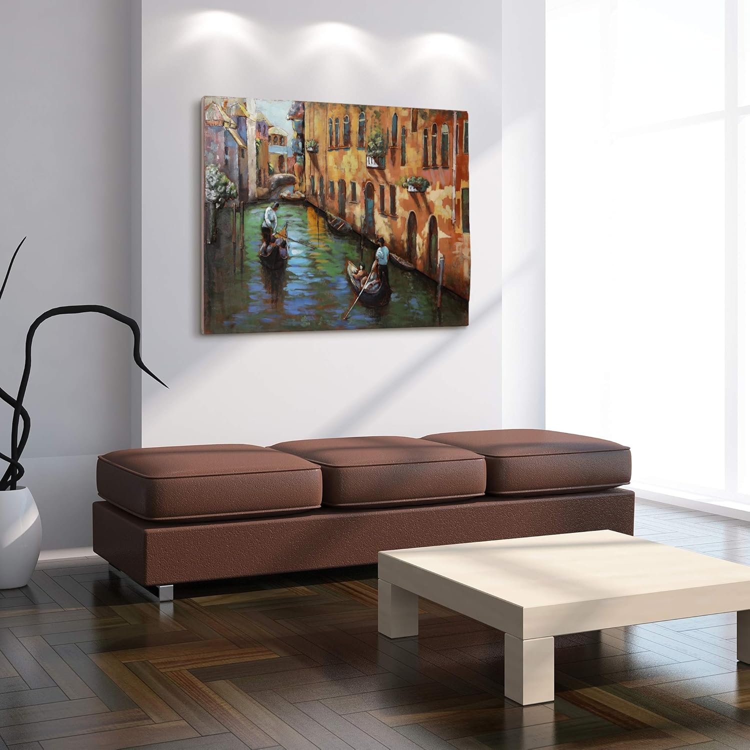 Empire Art Direct Arte de pared dimensional pintado a mano de hierro mixto de Venecia, 48 x 32 x 2.4 pulgadas, listo para colgar (PMO-140335-4832)