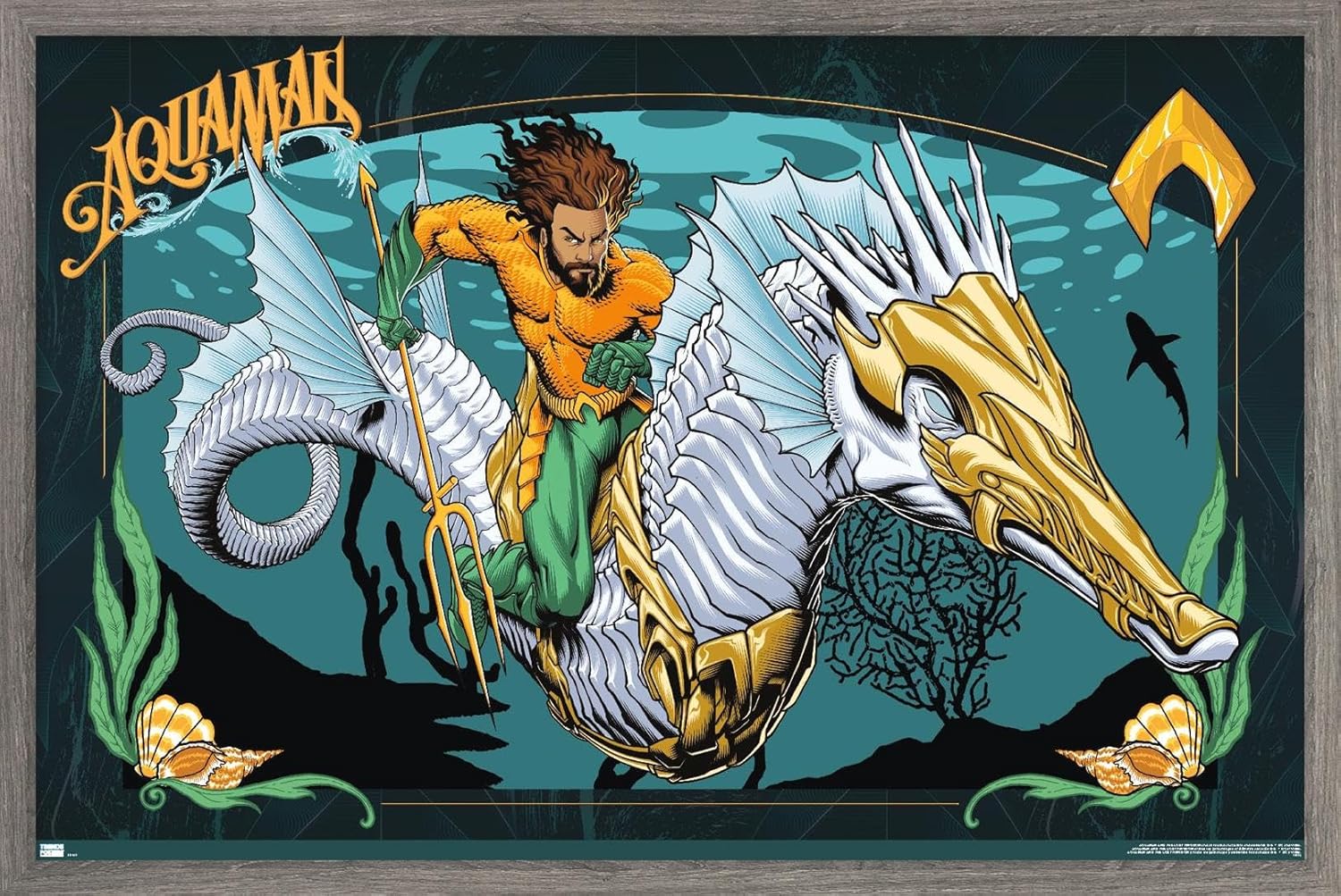 Trends International DC Comics Movie Aquaman y el Reino Perdido – Póster de pared con ilustración de Aquaman, 22.37 x 34.00 pulgadas, versión