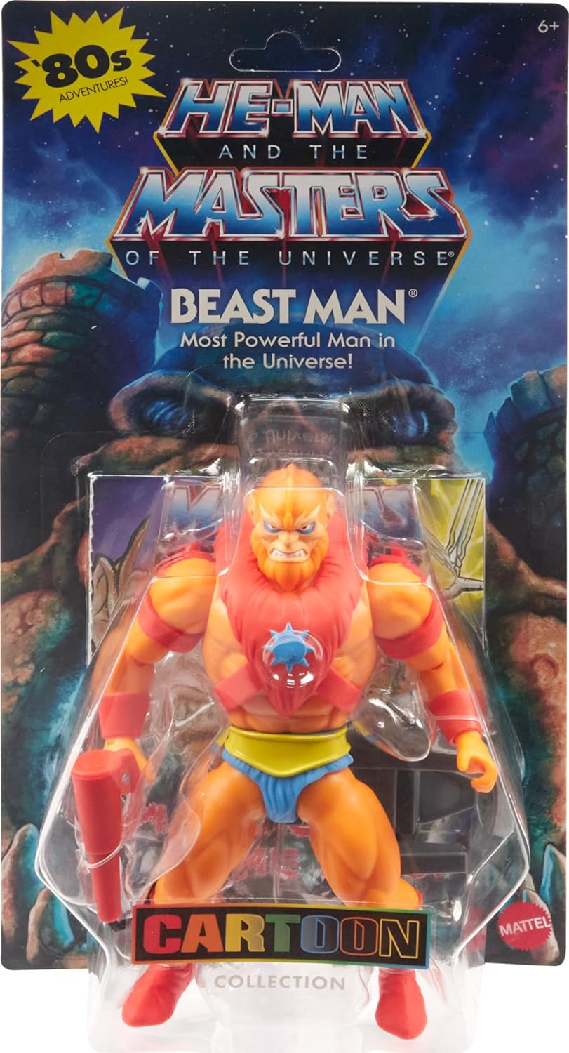 Juguete Masters of the Universe Origins, colección de dibujos animados, figura de acción de hombre bestia, villano a escala de 5.5 pulgadas con