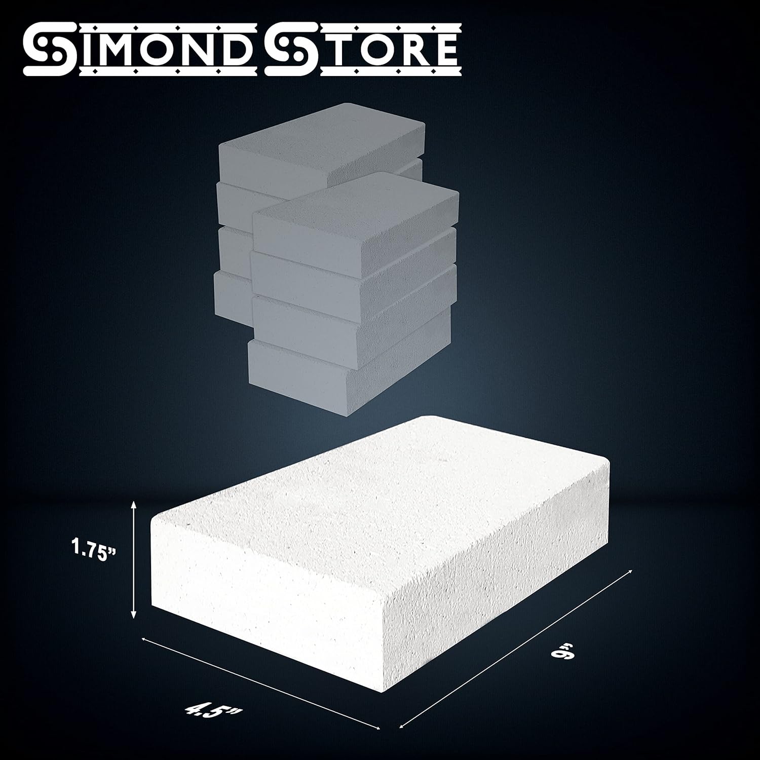 SIMOND STORE Ladrillos de fuego aislantes para forja, 1.75 x 4.5 x 9 pulgadas, paquete de 8 ladrillos de fuego suaves para horno, estufa de leña,