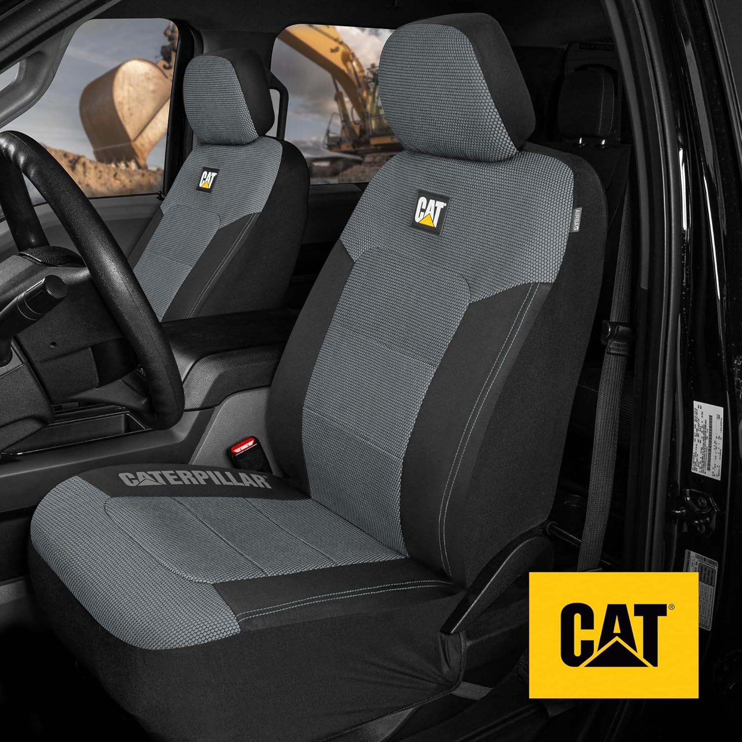 Cat 3D MeshFlex – Alfombrillas y fundas de asiento personalizadas para Ford F-150 SuperCrew 2015-2023, 2 cojines de asiento transpirables y 3 forros