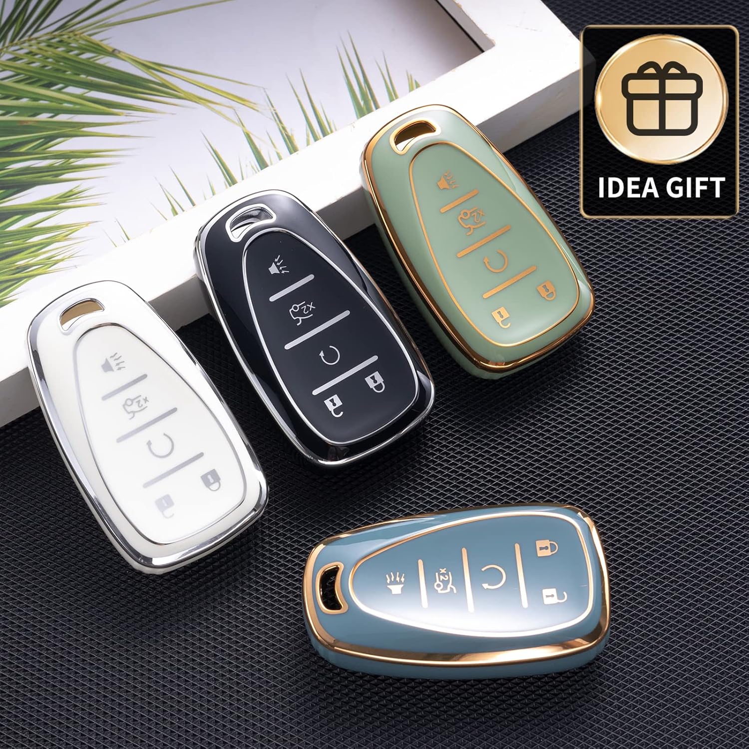 Compatible con funda para llavero Chevy con cordón de cuero, funda de protección para llave de automóvil para Chevrolet Equinox Malibu Camaro