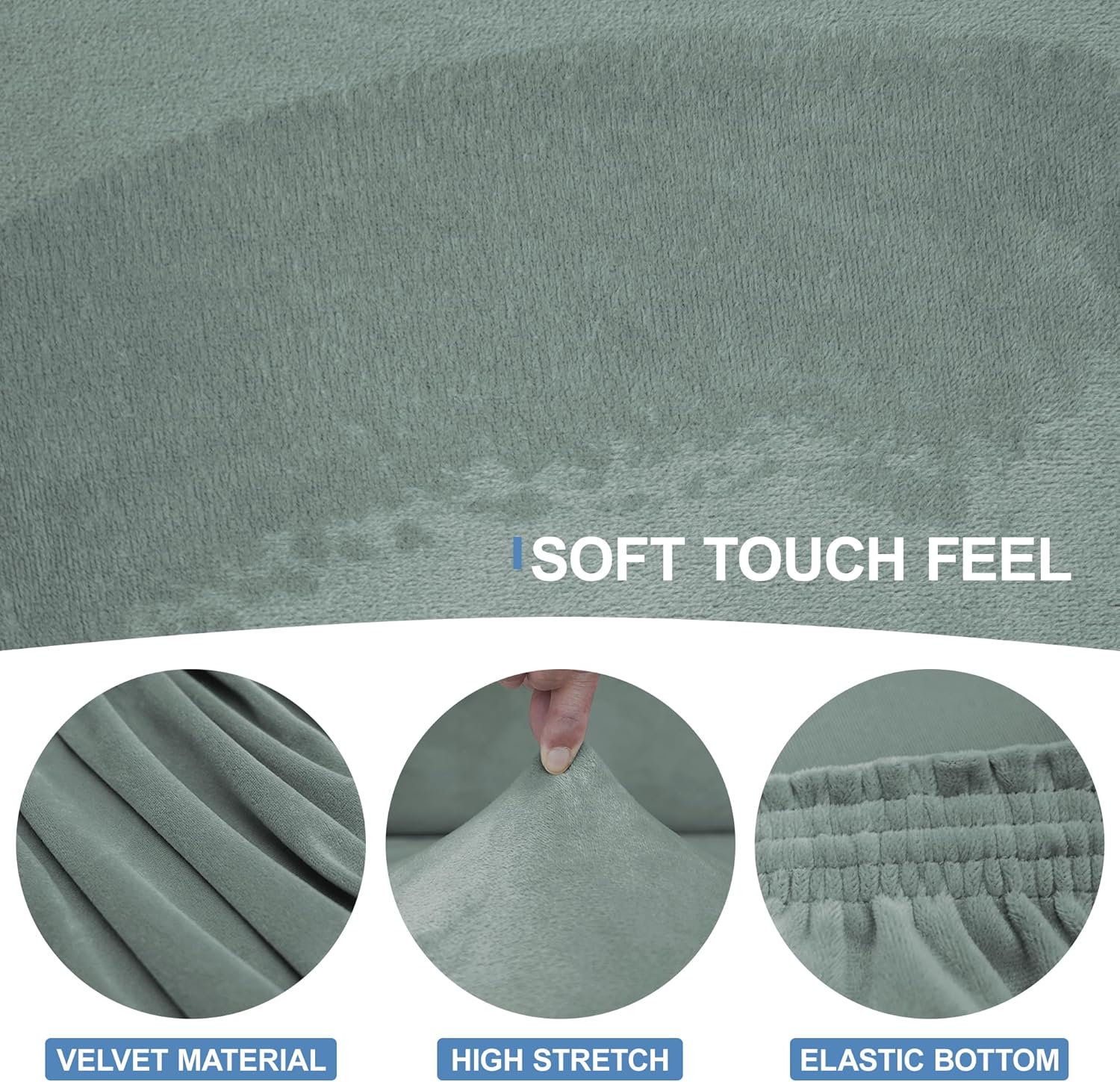 Funda para sofá con cojín en forma de T, 3 piezas, funda para sofá de terciopelo grueso, protector de muebles, fundas elásticas para sofá de 2