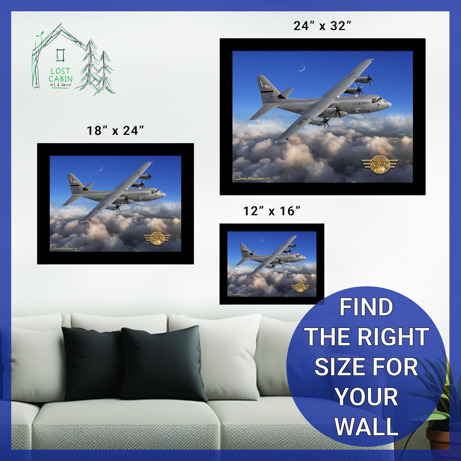 C130 – Póster de avión de Hércules para decoración de pared, impresión enmarcada  Pósteres icónicos y clásicos de aviones para el hogar y la