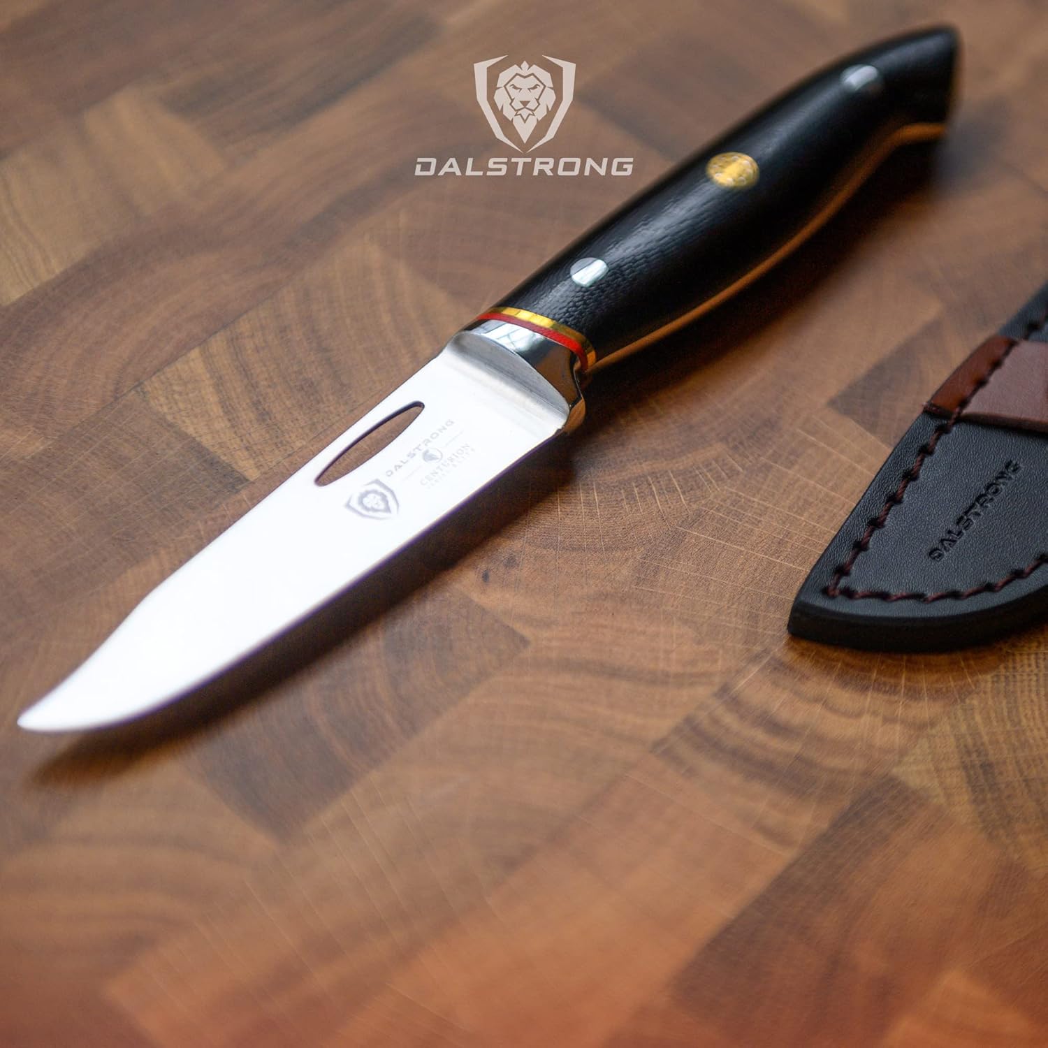 Dalstrong Cuchillo de pelar  3.5 pulgadas  Serie Centurion  Cuchillo de cocina sueco 14C28N de acero inoxidable de alto carbono  Mango G10  Fruta,
