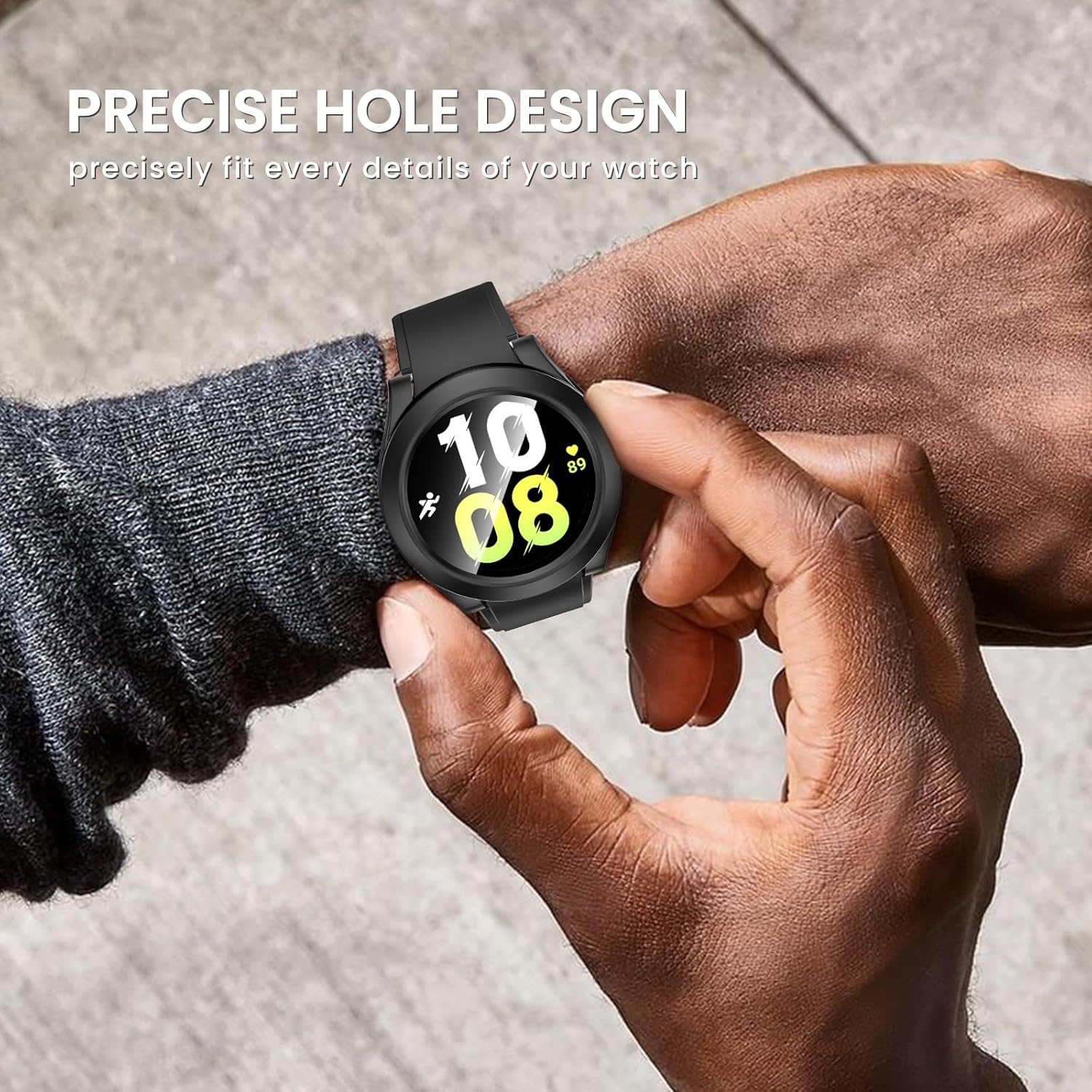 Goton – Funda impermeable para Samsung Galaxy Watch 5 4 de 1.575 pulgadas, protección de 360 de policarbonato duro delantero y trasero con protector