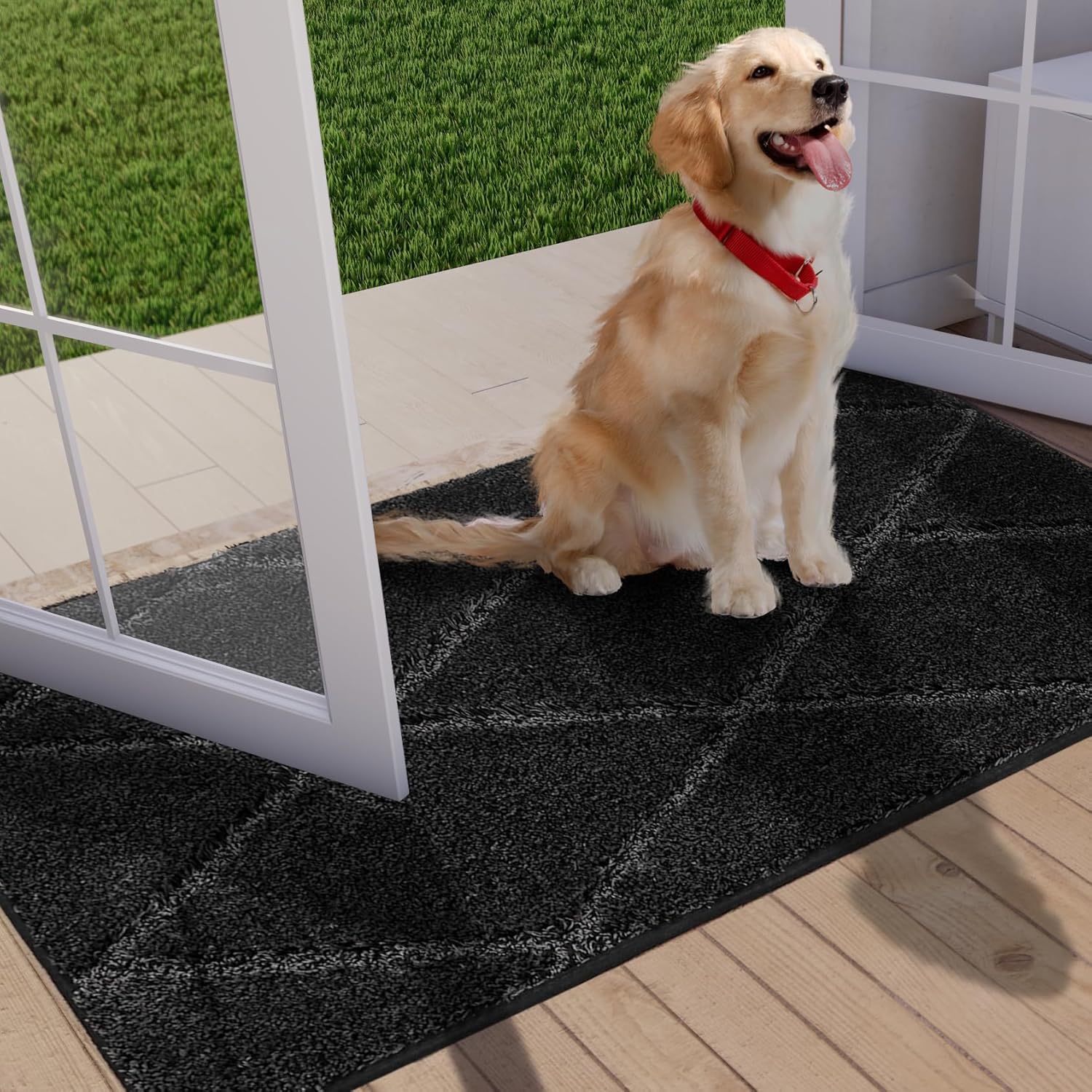 WARMLY Tapete duradero para puerta de interiores, atrapador de suciedad y tapete antideslizante y absorbente para puerta de entrada, tapete lavable