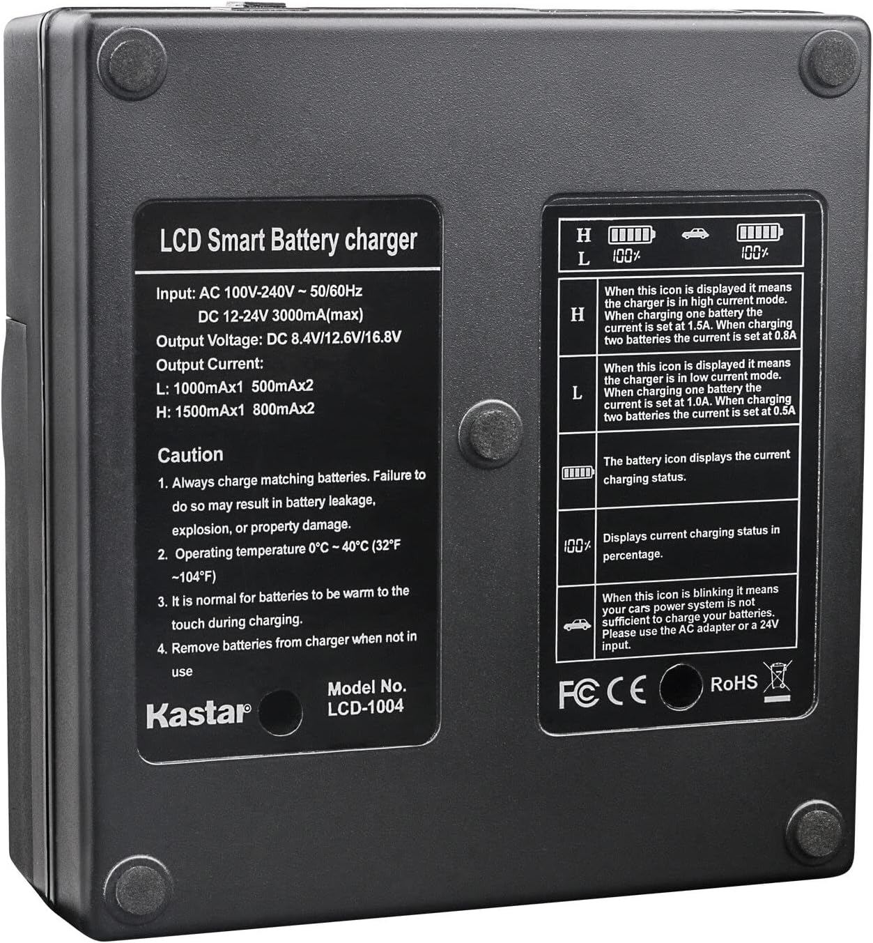 Kastar Paquete de 1 batería NP-F970 y cargador rápido dual CH04 compatible con Sony DCR-TRV420 DCR-TRV49 DCR-TRV5 DCR-TRV510 DCR-TRV520 DCR-TRV525