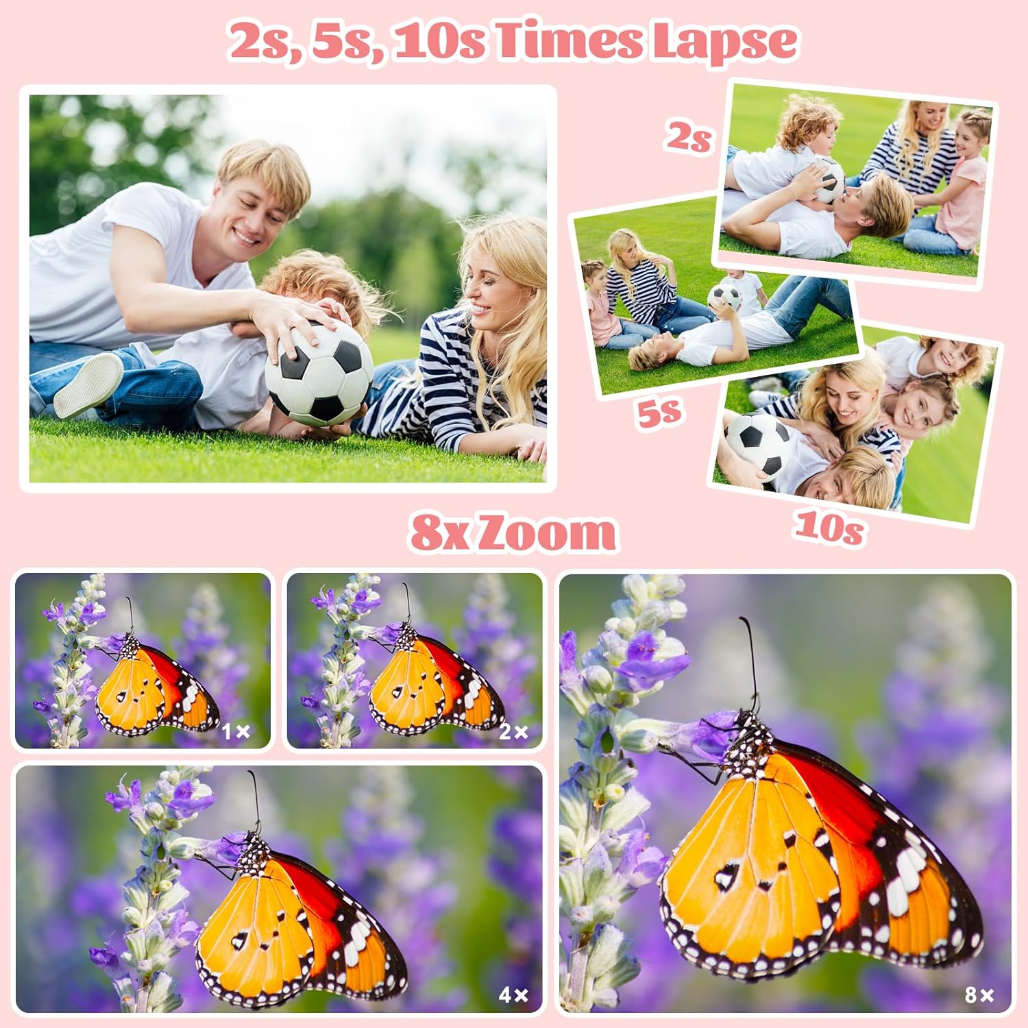 Cámara para niños, cámara para niños, cámara para niños pequeños, cámara de video digital para selfie HD de 1080P con tarjeta SD de 64 GB, el mejor