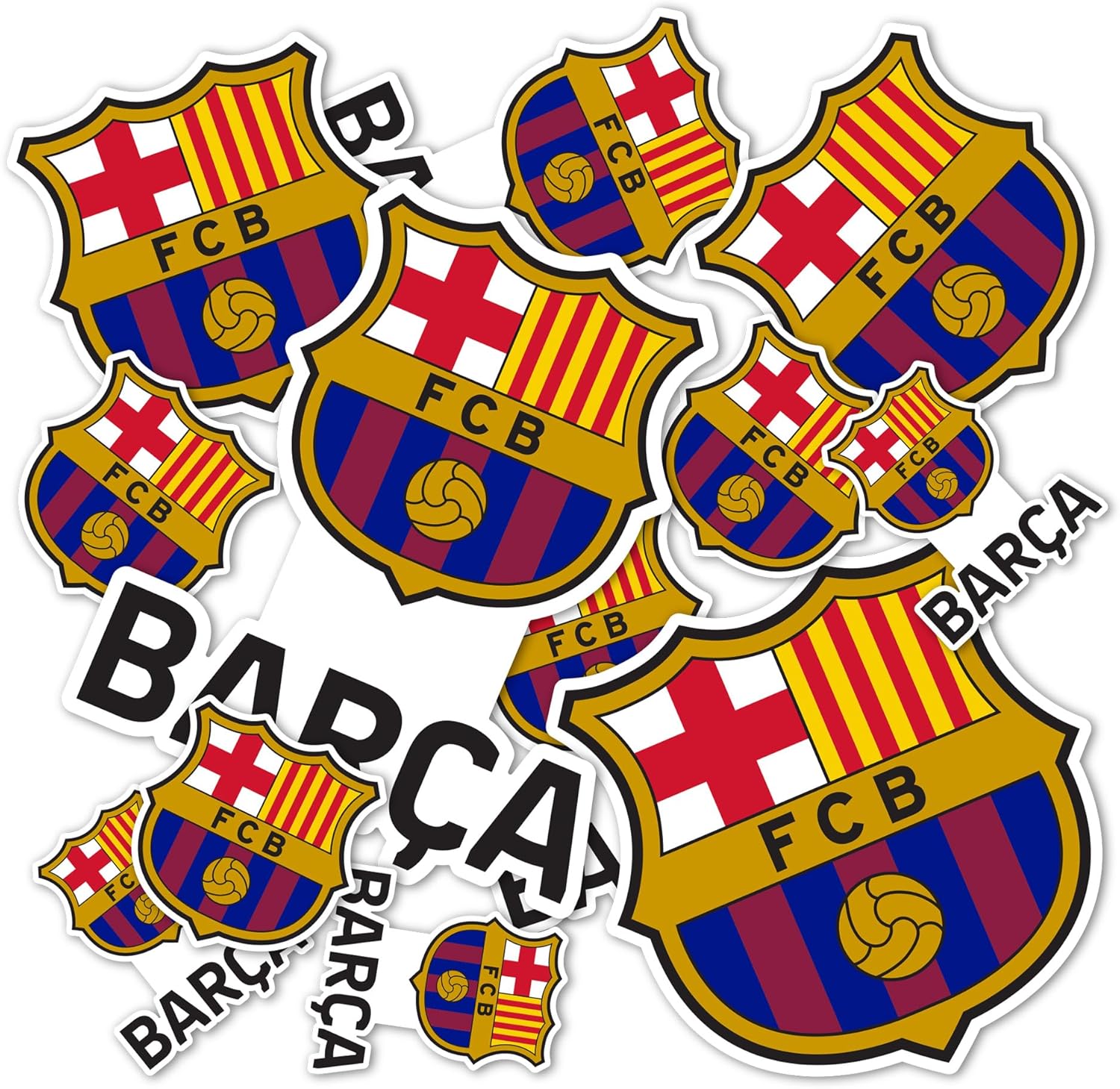 Pegatinas del FC Barcelona Barça – Lámina de vinilo para fútbol, botella de agua para laptop, álbum de recortes de coche (tipo 1-2)