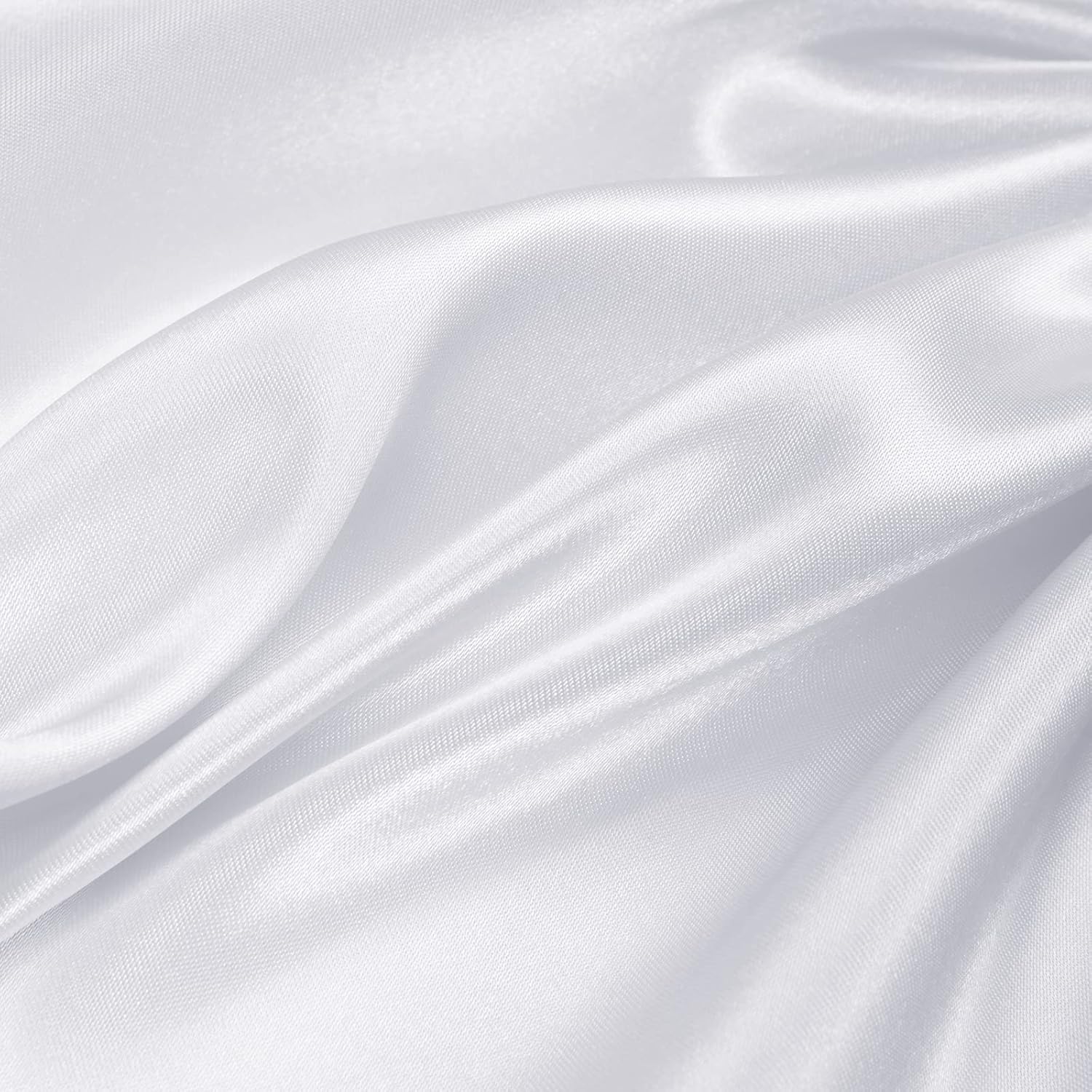 Paquete de 6 manteles rectangulares de satén blanco de 60 x 102 pulgadas, manteles de satén de seda brillante, decoración de mesa suave para bodas,