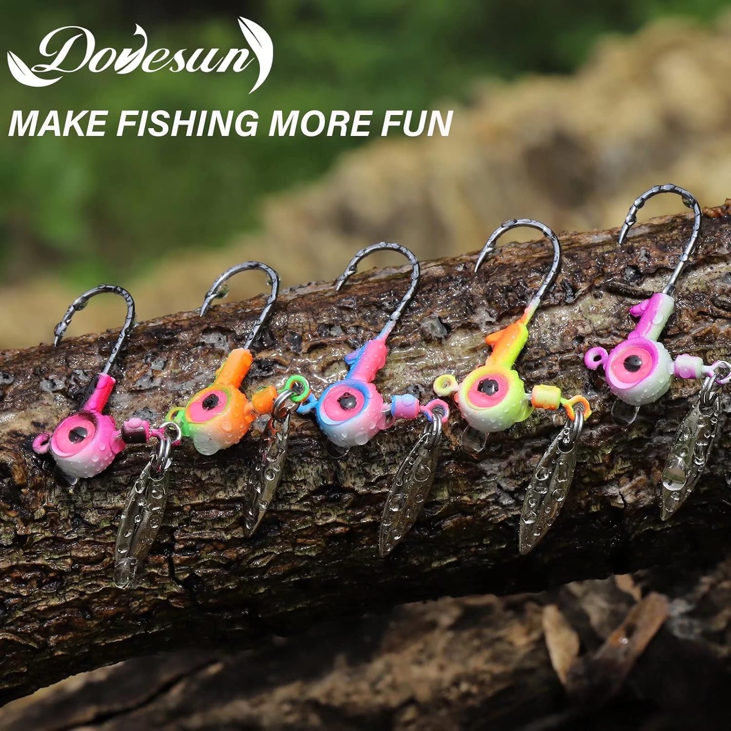 Dovesun Jig Heads Underspin Jig Heads – Ganchos de pesca para crappie Bass Trucha, 116 oz, 18 oz, 14 oz, 38 oz, 20 unidades, 30 unidades