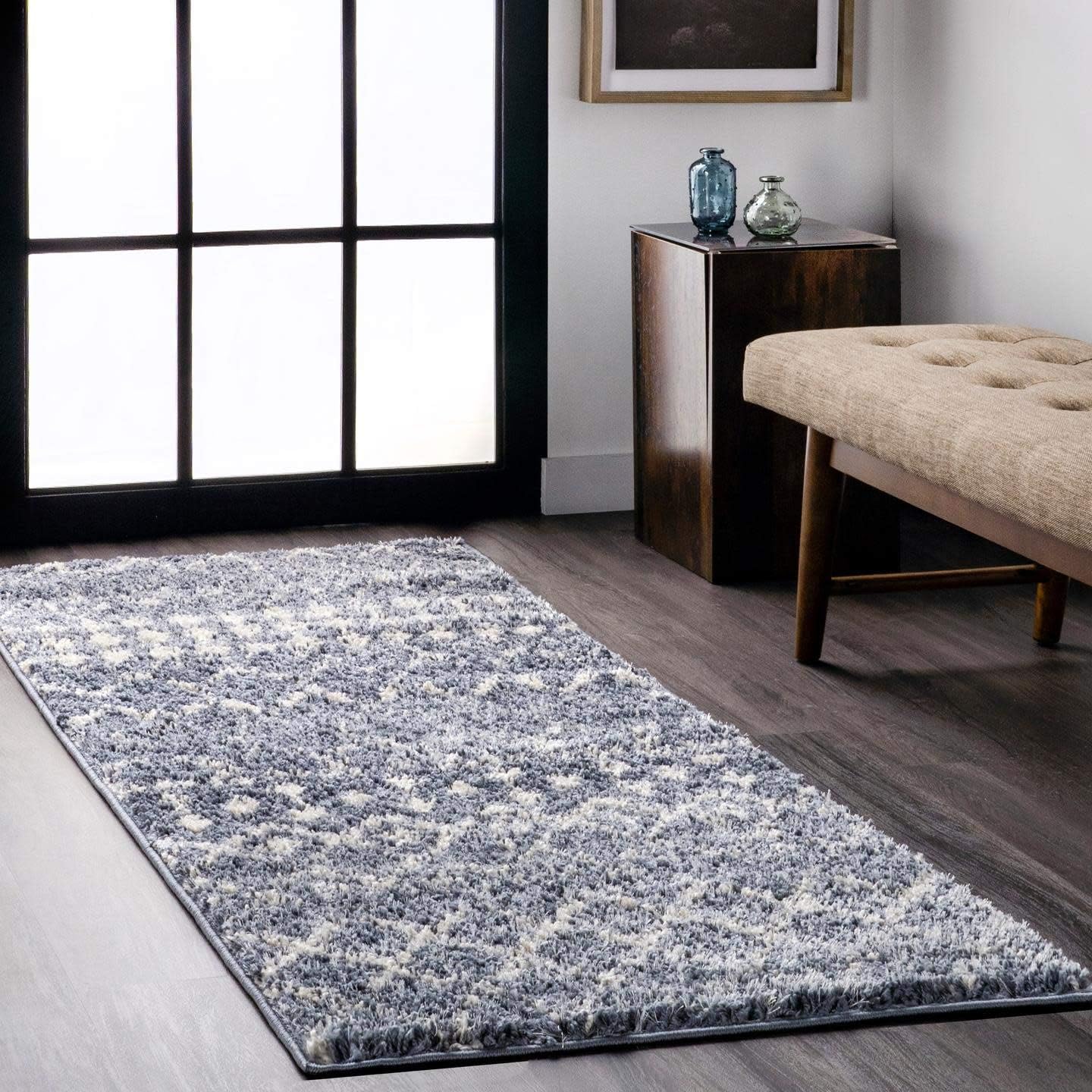 nuLOOM Alfombra marroquí Barbara Accent 2×3, gris