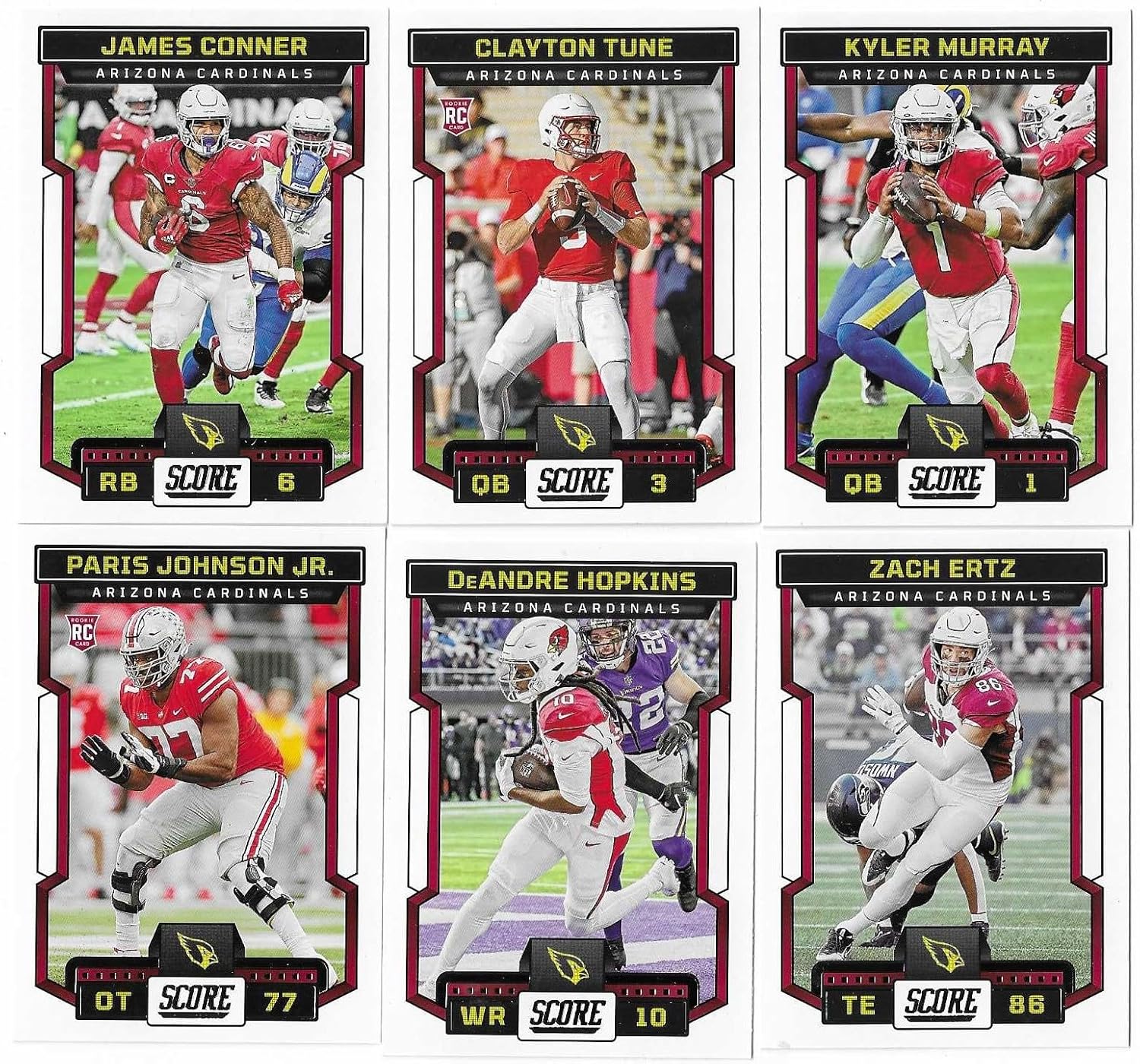2023 Panini Score Football Arizona Cardinals Team Set 12 Cards WDrafted Rookies