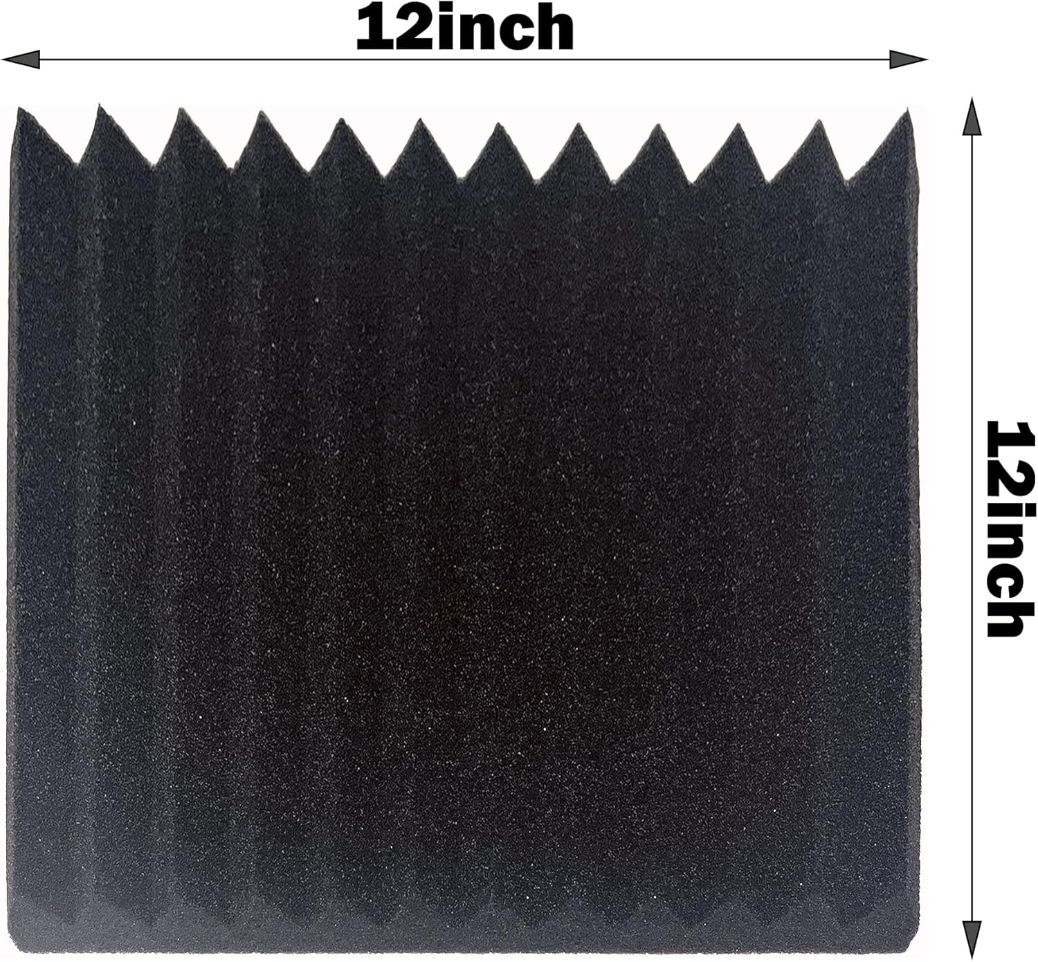 Paquete de 12 paneles de espuma a prueba de sonido, paneles de pared insonorizados de recuperación rápida de 1 x 12 x 12 pulgadas, paneles de
