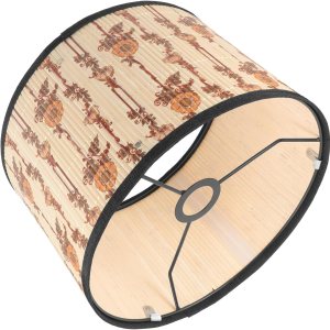 SEWACC Pantalla de lámpara de tambor de bambú, pantalla de luz impresa, pantalla de barril, lámpara de pared, cubierta de luz para dormitorio, sala SEWACC Pantalla de lámpara de tambor de bambú, pantalla de luz impresa, pantalla de barril, lámpara de pared, cubierta de luz para dormitorio, sala