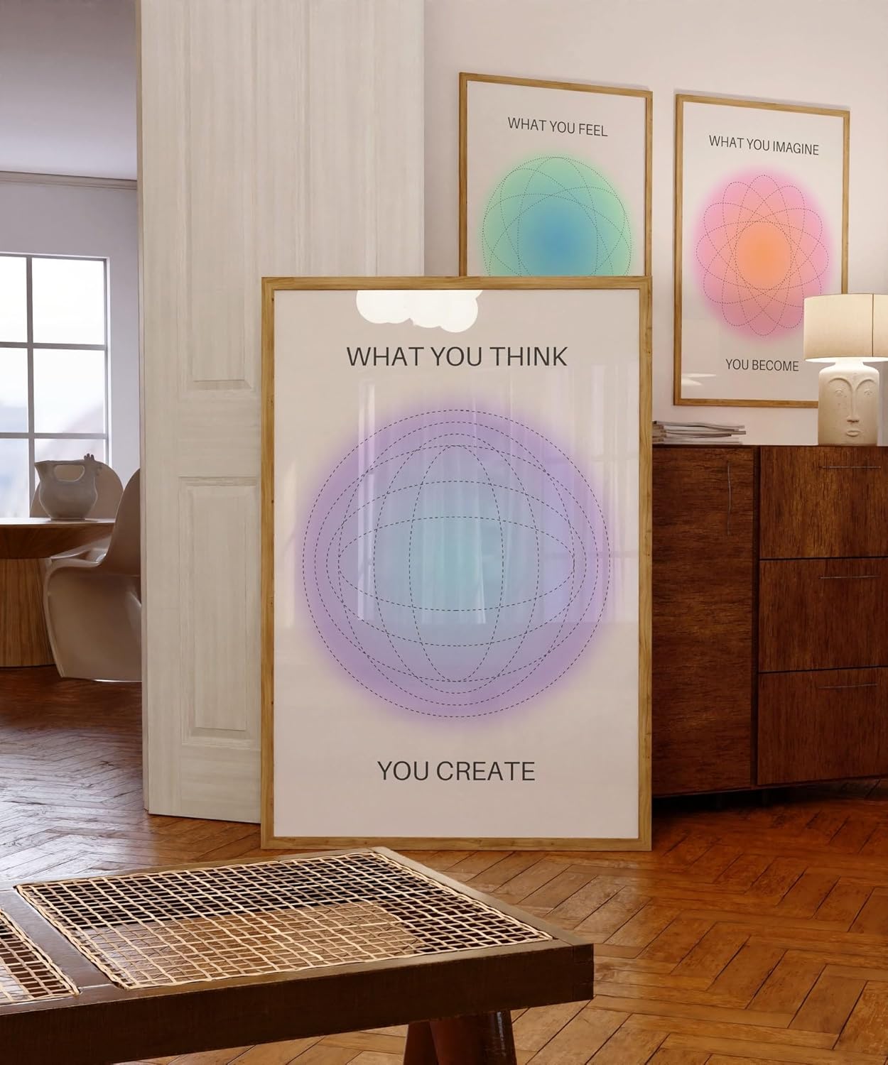 iHery Juego de 3 pósteres grandes de aura sin marco, 12 x 16 pulgadas, lienzo de alta calidad para decoración estética, arte de pared estético,