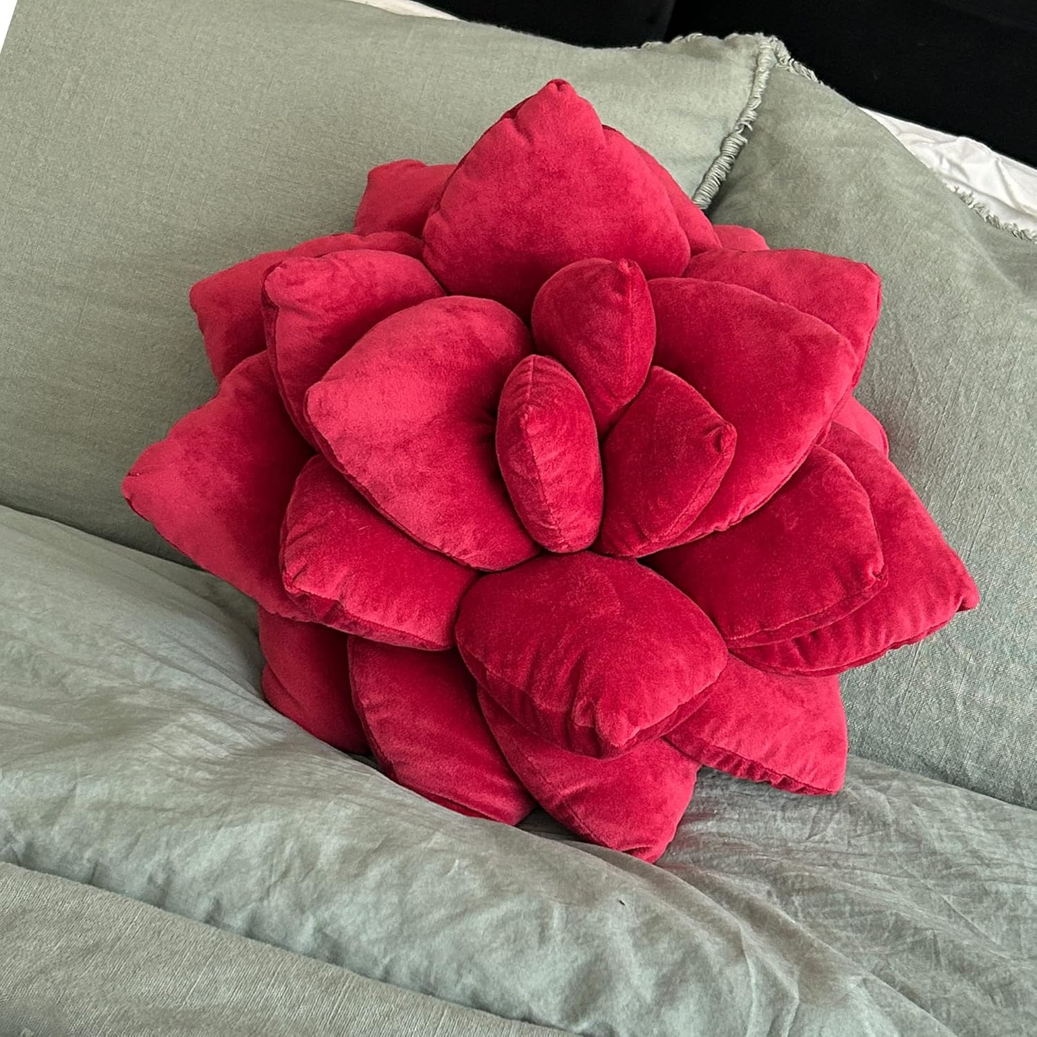 Green Philosophy Co. Lil’ Pop – Almohada para suculentas, color rojo carmesí