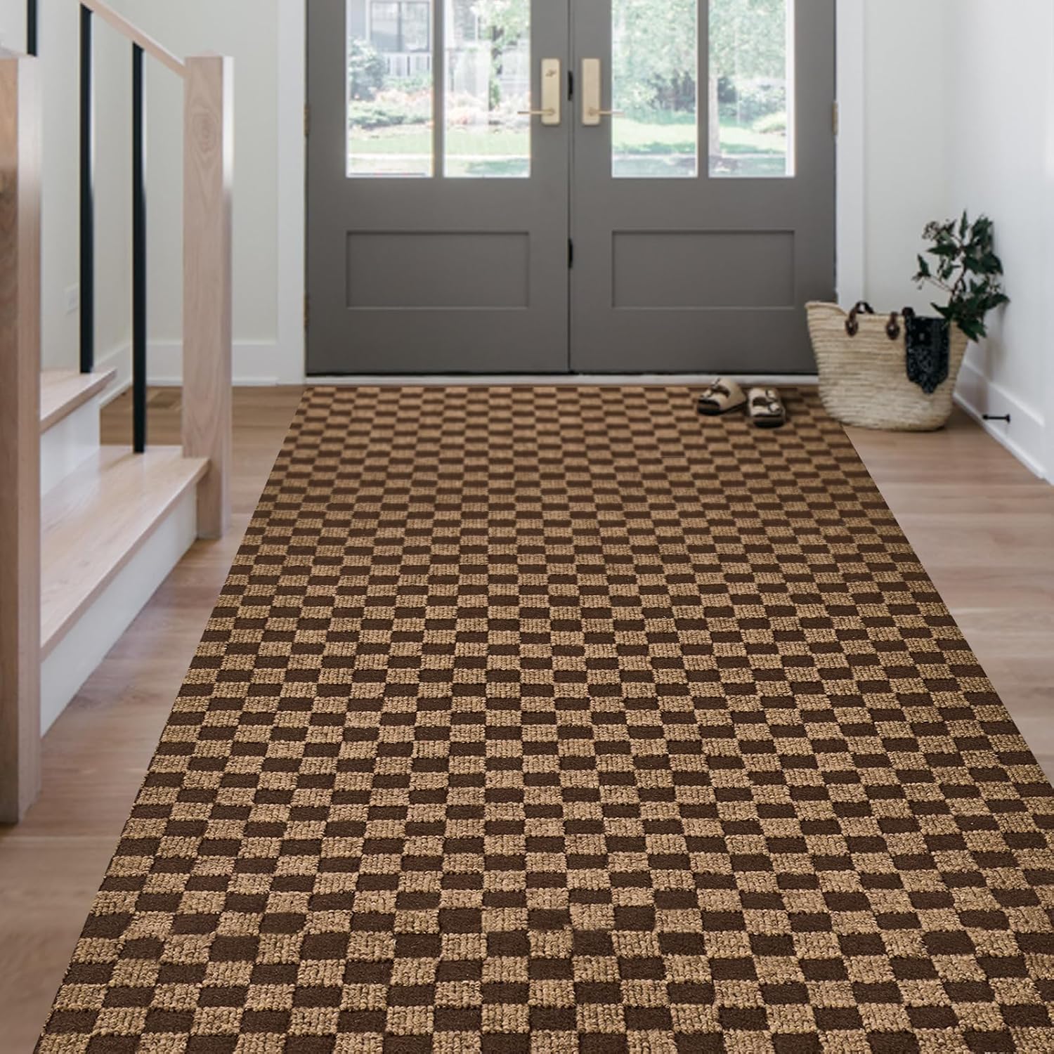 Alfombra de pasillo para exteriores e interiores, de 4 x 13 pies, para pasillo, tamaños personalizados, con respaldo de goma antideslizante,