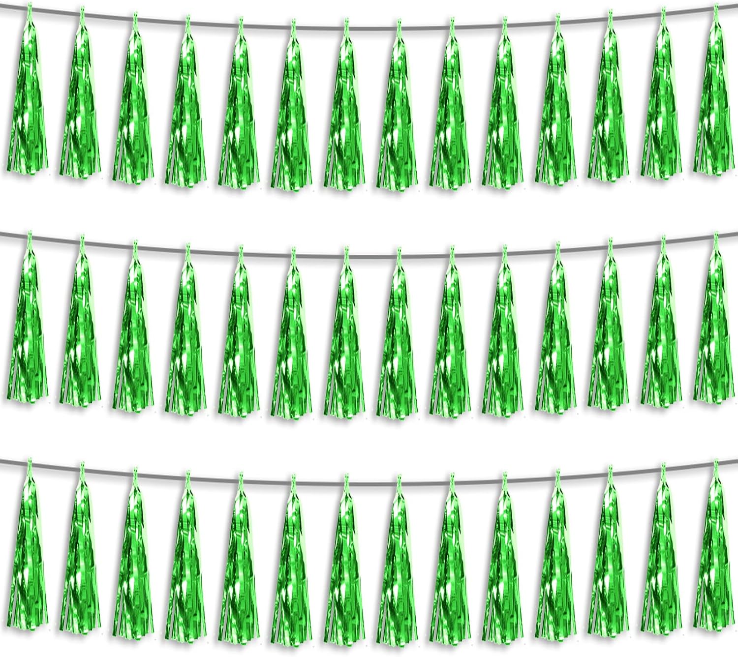Guirnalda de flecos metálicos con flecos de papel de aluminio verde 3P para flotadores de desfile, despedida de soltera, boda, cumpleaños,