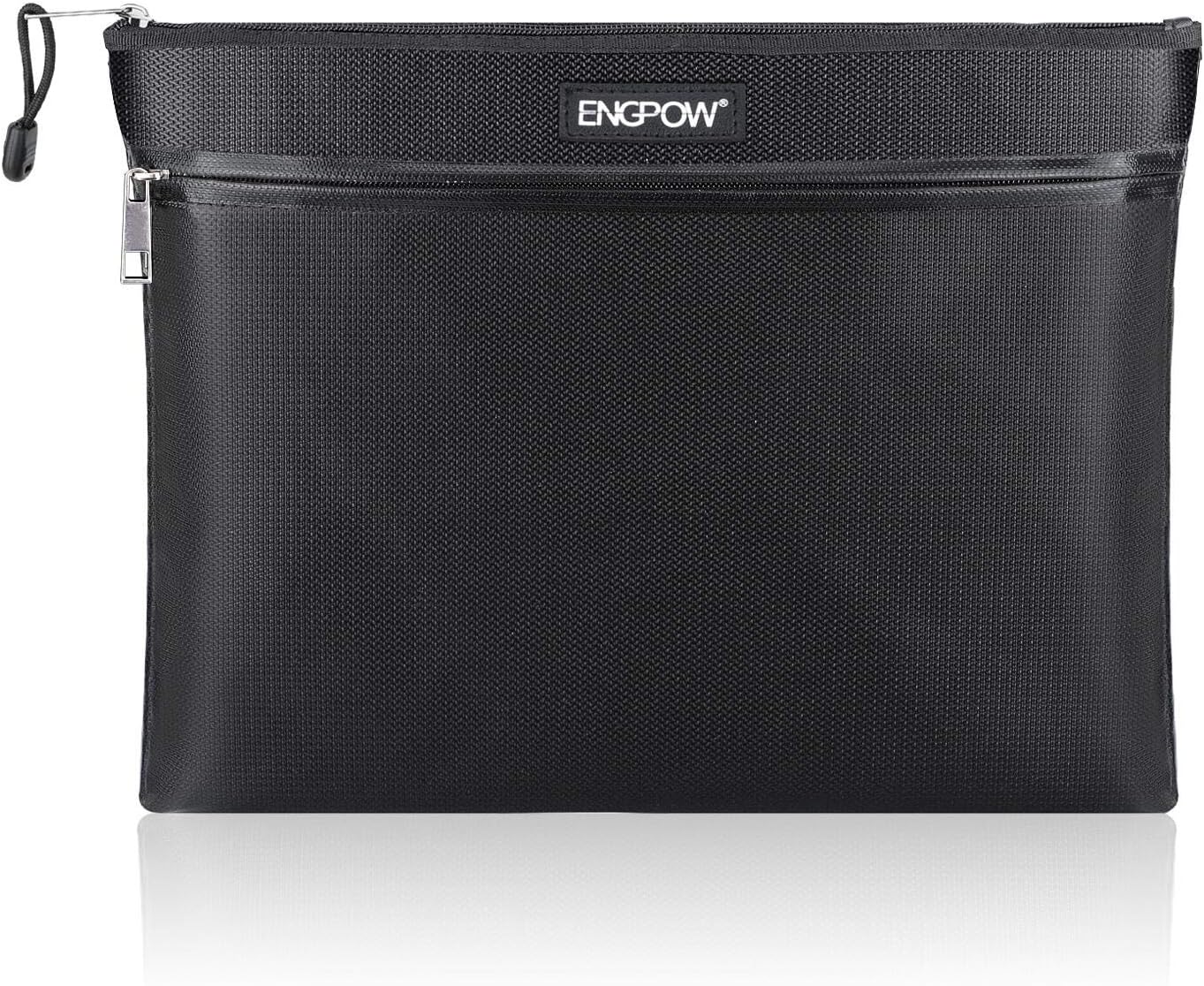 Bolsa de documentos ignífuga con dos bolsillos, dos cremalleras,ENGPOW Bolsa de seguridad ignífuga de 13.4 “x 10.2” impermeable e ignífuga bolsa de