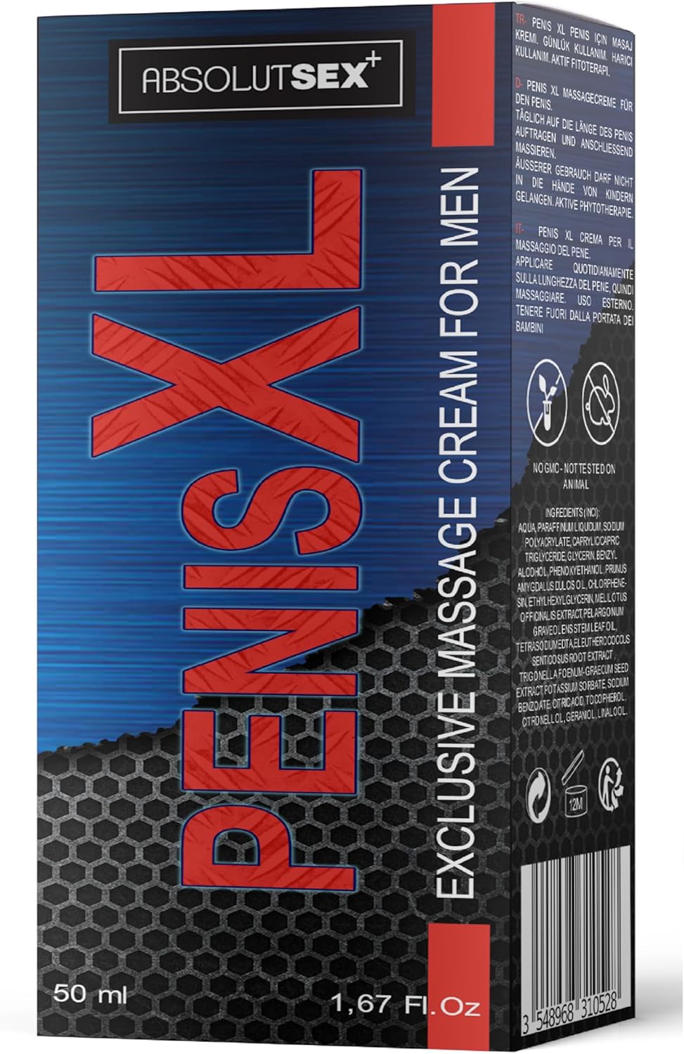 Pene XL – Crema para la erección de gel para hombres fuertes, 1.69 fl oz  1.7 fl oz