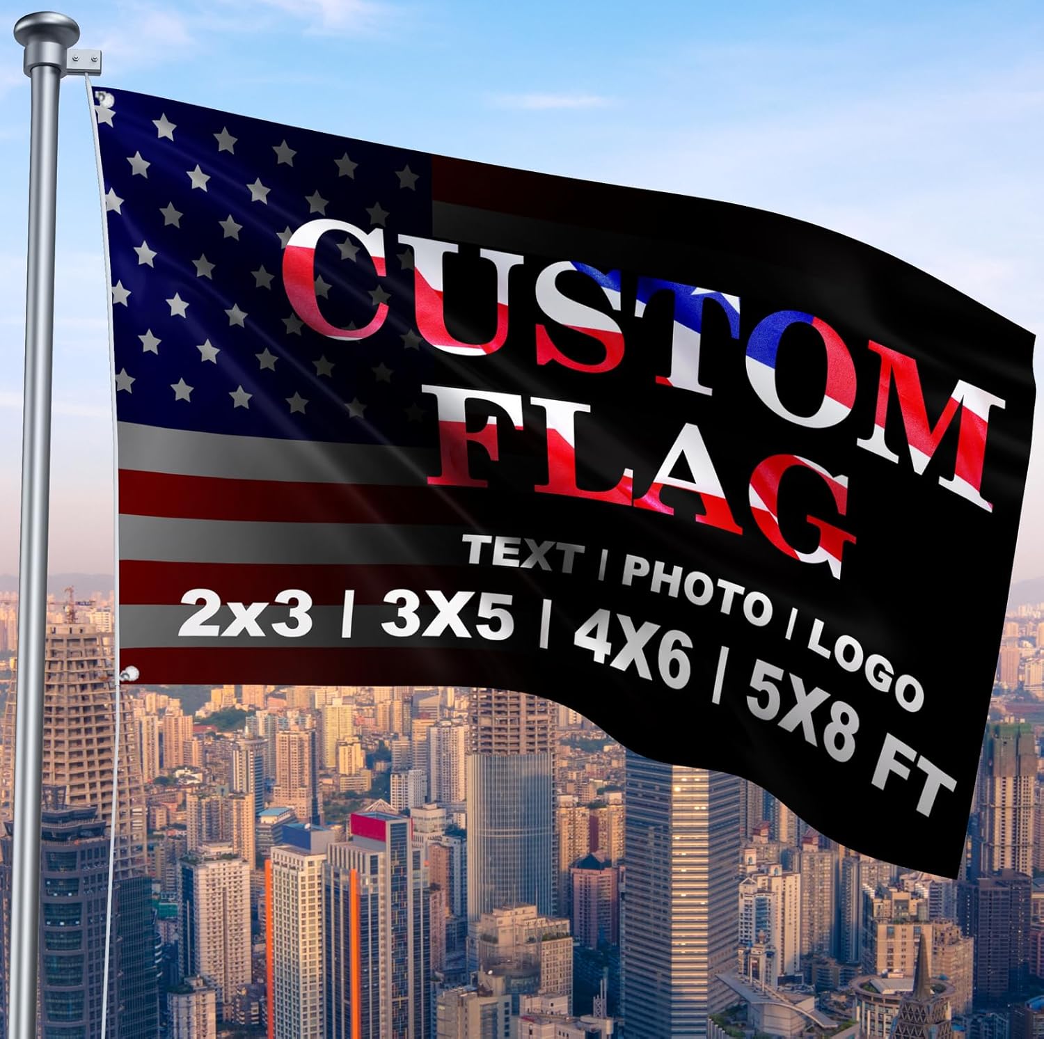 Bandera personalizada de 3 x 5 pies, doble cara, 3 capas, banderas personalizadas para exteriores, diseña tu propio logotipo, imagen, foto, texto,
