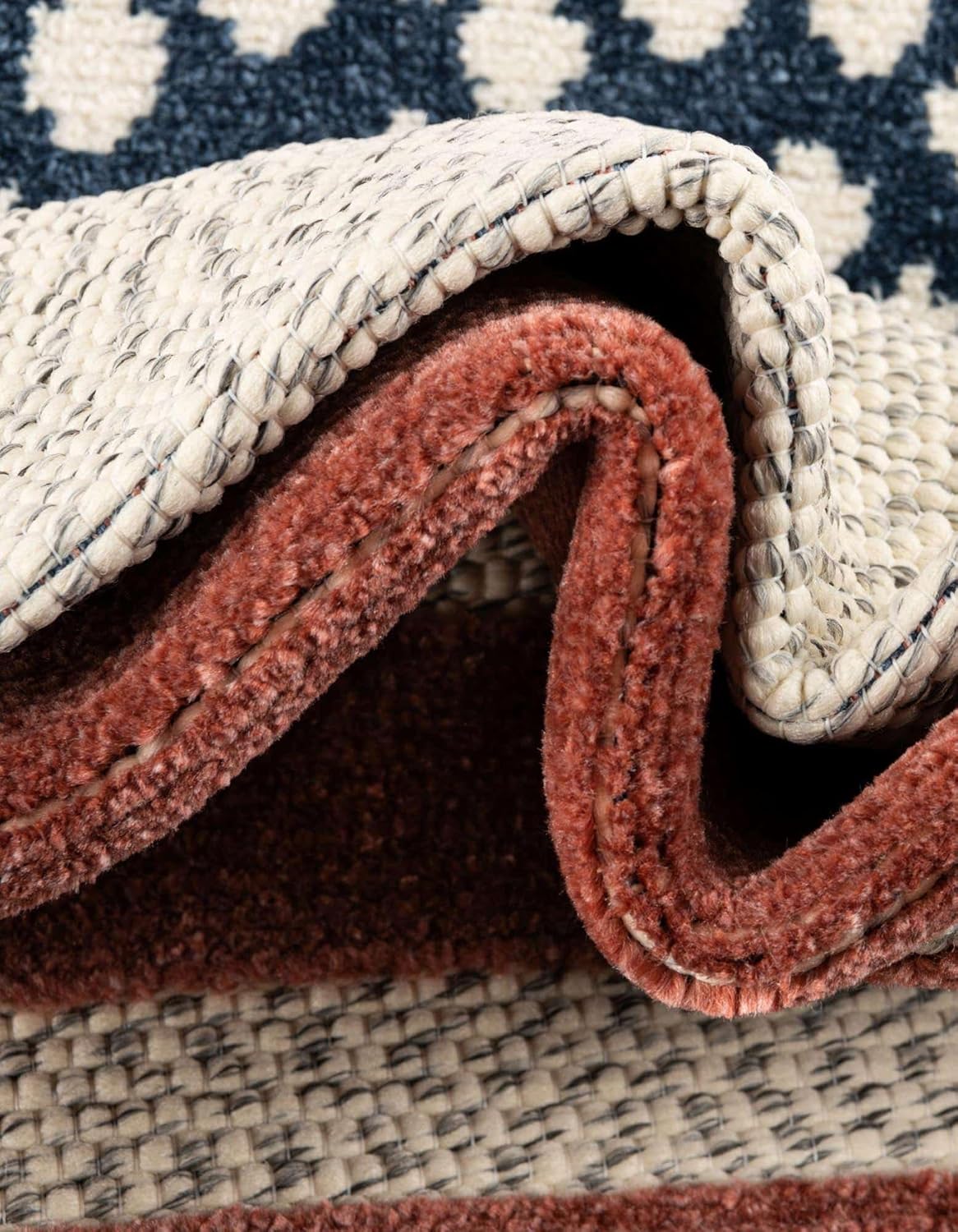Unique Loom Belize Outdoor Collection – Alfombra rectangular de 7 pies 10 pulgadas x 10 pies, color marfil y naranja
