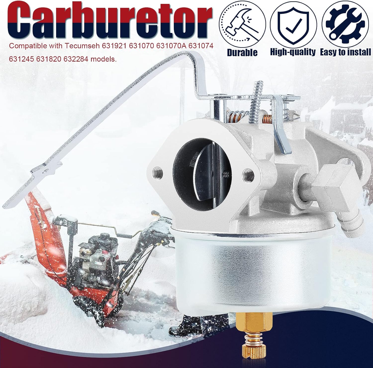Carburador compatible con motor Tecumseh 631921 631070 631070A 631074 631245 631820 632284 H25 H30 H35 H40