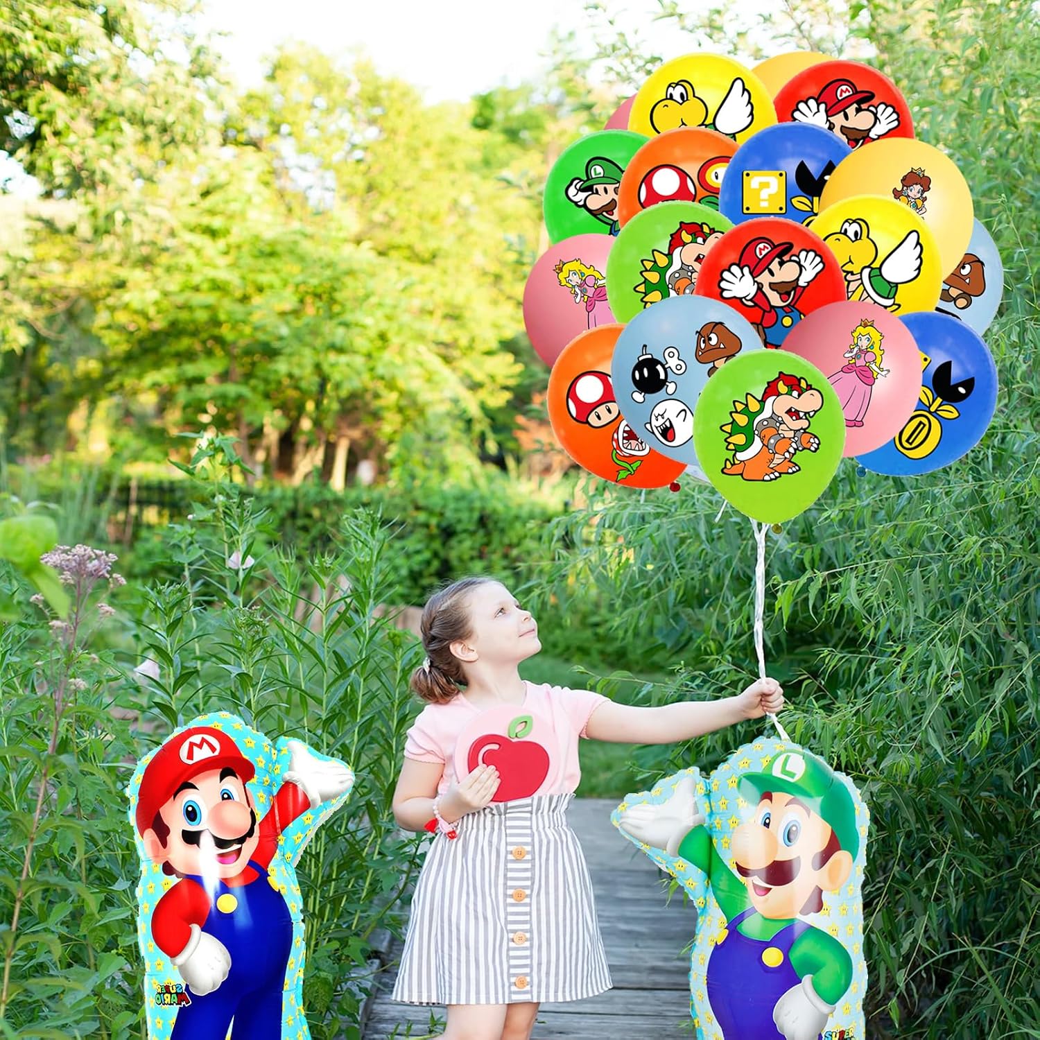 26 globos de Mario para amantes de los Super Bros, suministros de fiesta de 7 Mario para decoraciones de Mario