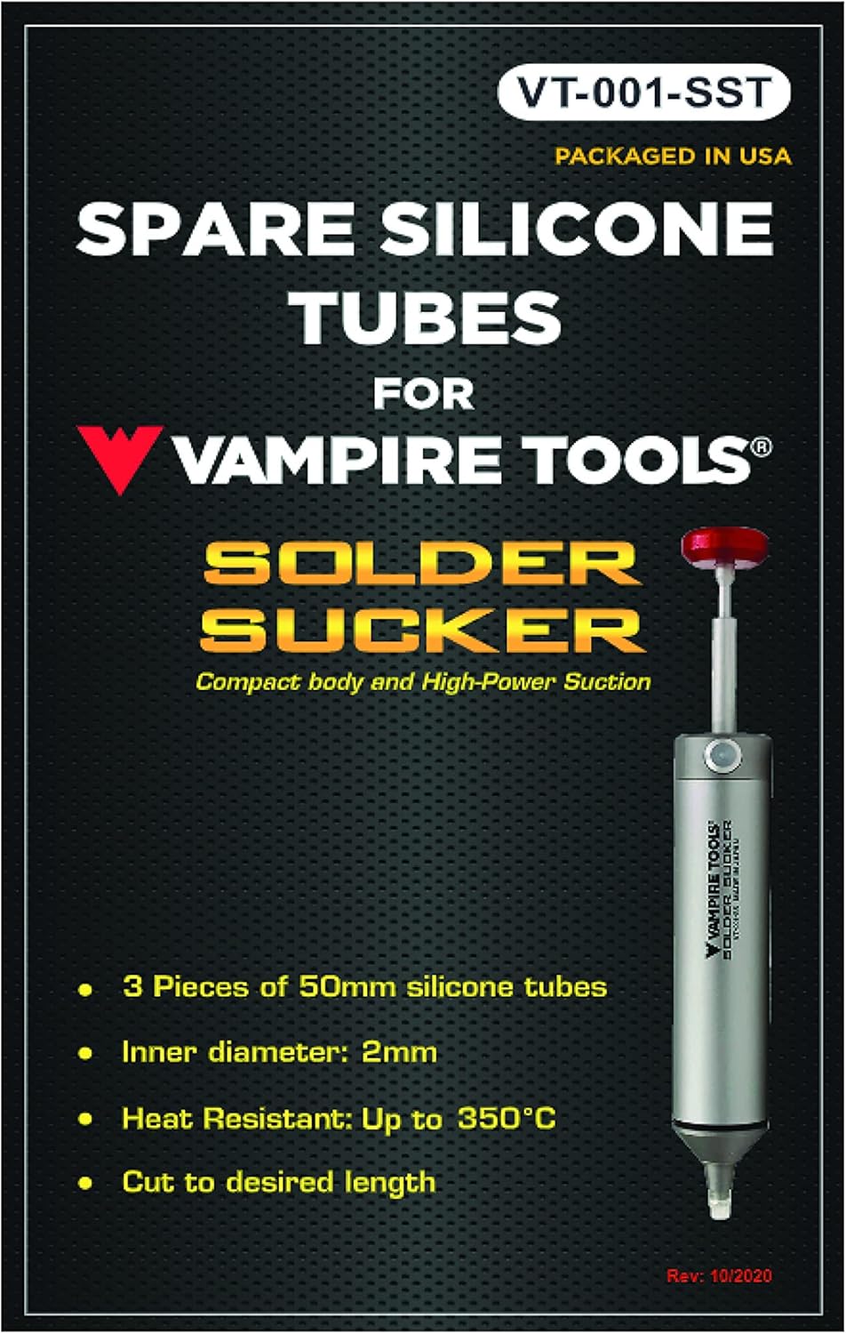 Vampire Tools – Soldador de soldadura  Cuerpo de aluminio compacto y duradero, boquilla de silicona resistente al calor + 4 tubos de silicona de