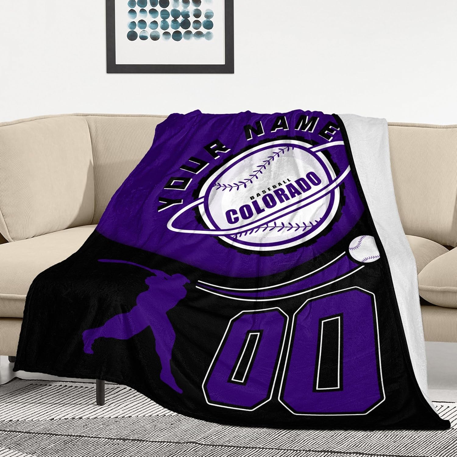 Manta personalizada Colorado con nombre numérico para hombres, mujeres, niños, regalos para fanáticos, 30 x 40 pulgadas, 40 x 50 pulgadas, 50 x 60