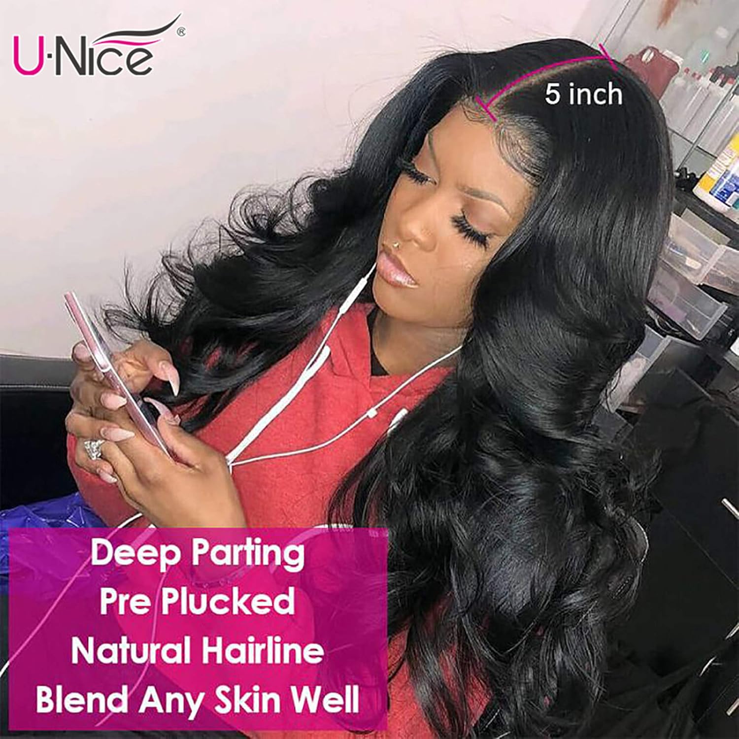 Unice – Cabello ondulado brasileño 8A, cabello virgen, 3unidades, extensiones tejidas de 100% cabello humano, color natural, 3.3 a 3.5onzas (95 a