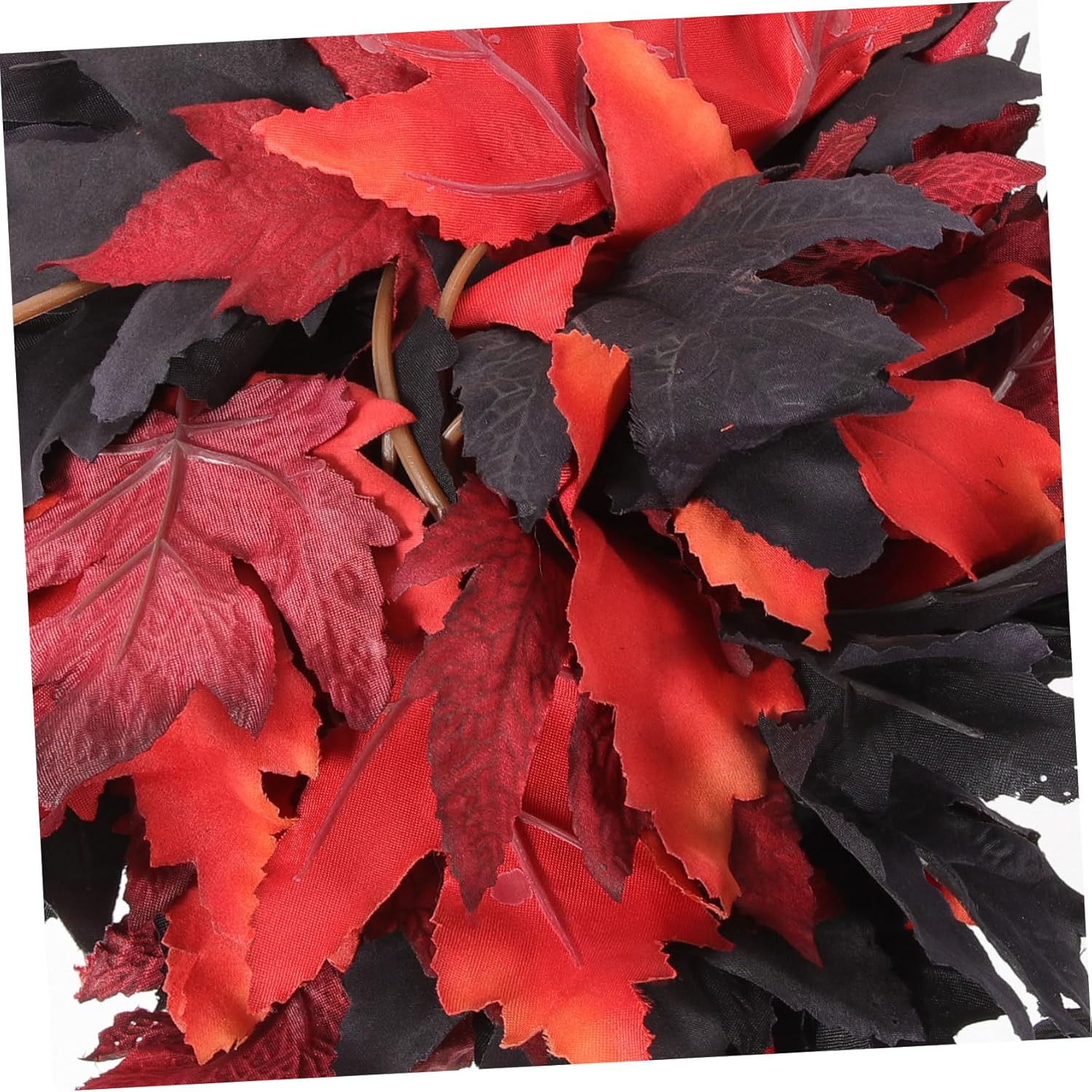 Amosfun 1 juego de hojas de arce simuladas ratán negro naranja hojas de otoño vid Halloween guirnalda artificial otoño artificial otoño plantas al