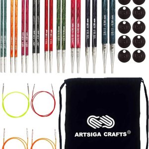 Knitter’s Pride Dreamz 200601 – Juego de agujas de tejer intercambiables de lujo, con 1 bolsa de proyectos Artsiga Crafts Knitter’s Pride Dreamz 200601 – Juego de agujas de tejer intercambiables de lujo, con 1 bolsa de proyectos Artsiga Crafts