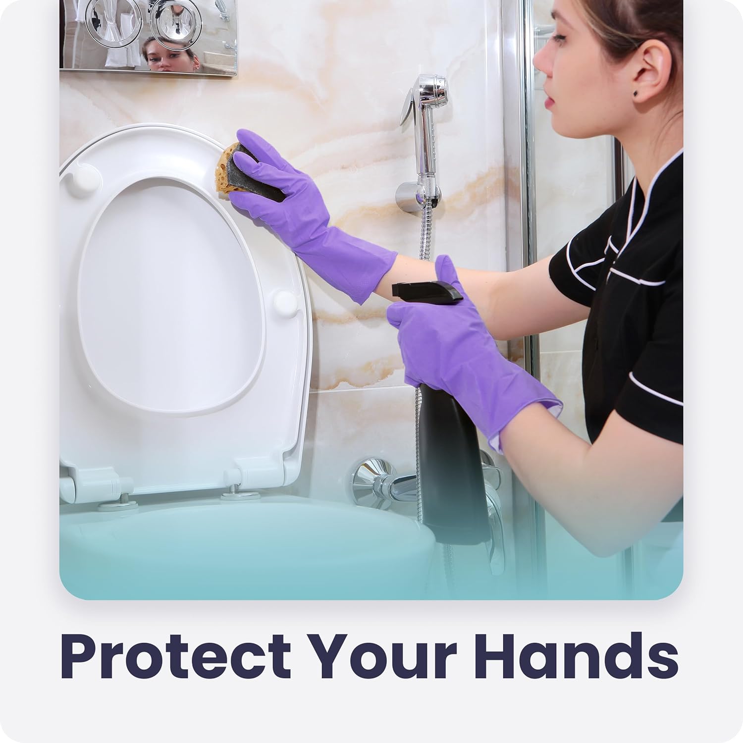 Guantes para lavar platos, guantes de goma, guantes de cocina amarillos, guantes largos para protección de manos y trabajo